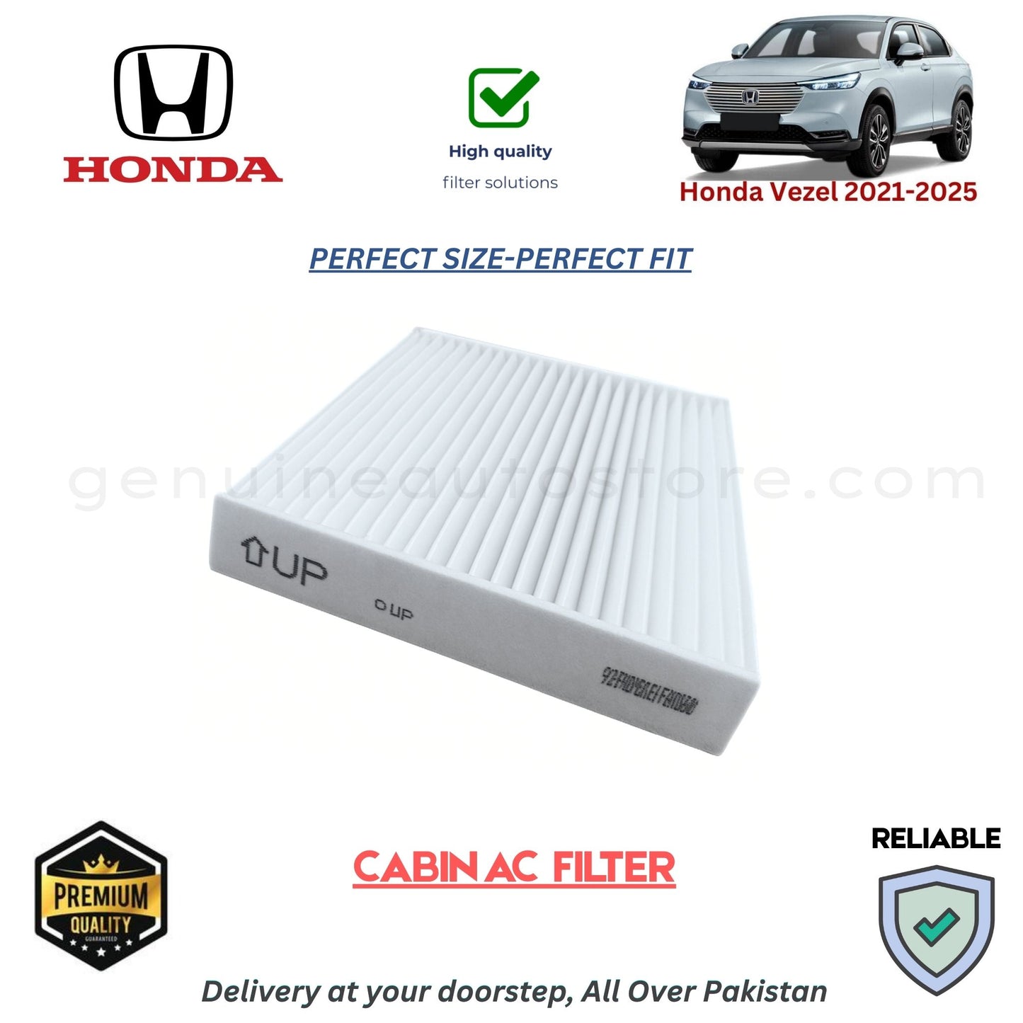 Honda Vezel 2021-2025 CABIN AC FILTER in Pakistan. 100% Genuine, Reliable, Best Price, Cash on Delivery Available