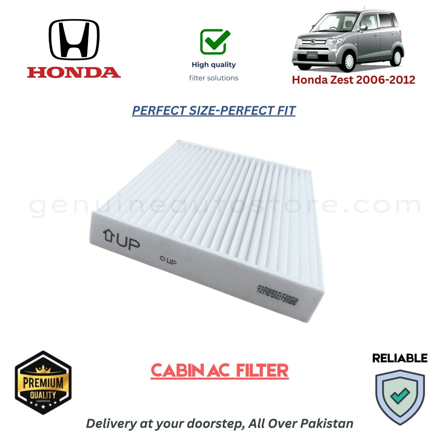 Honda Zest 2006-2012 CABIN AC FILTER in Pakistan. 100% Genuine, Reliable, Best Price, Cash on Delivery Available