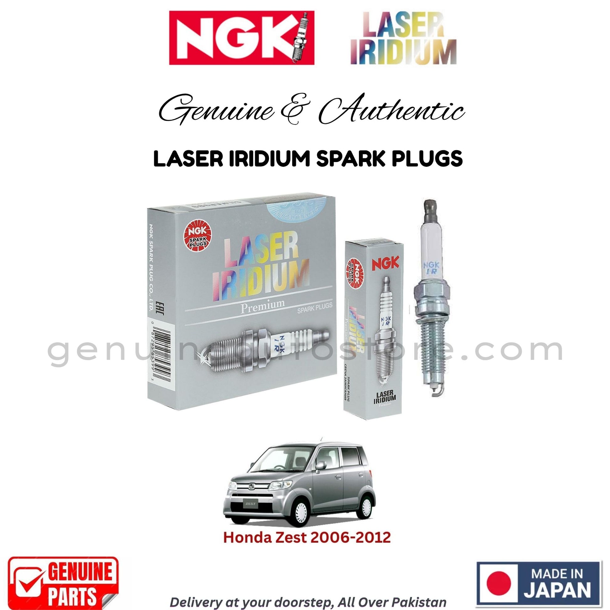 Honda Zest 2006-2012 NGK LASER IRIDIUM SPARK PLUGS in Pakistan. 100% Genuine, Reliable, Best Price, Cash on Delivery Available