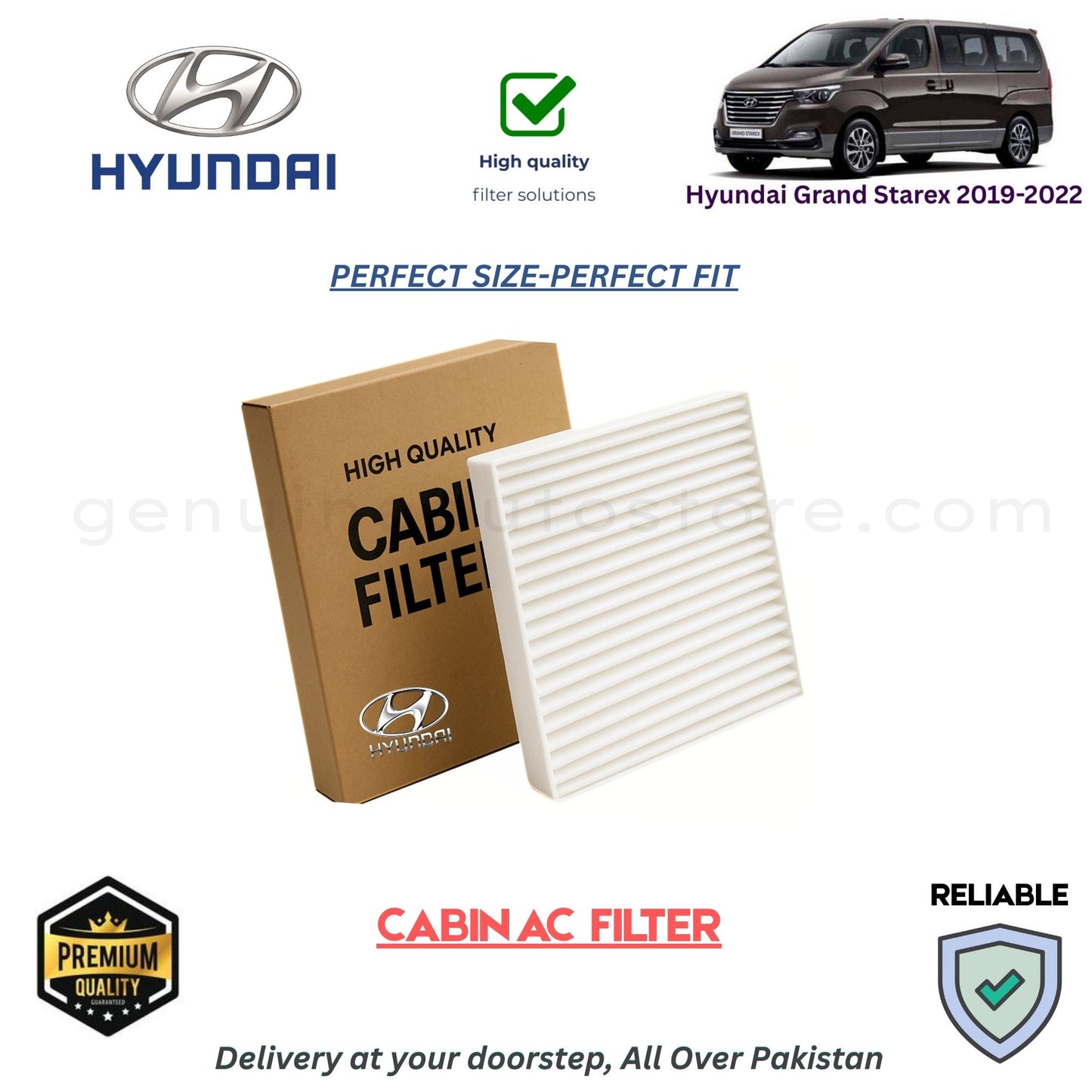 Hyundai Grand Starex 2019-2022 CABIN AC FILTER in Pakistan. 100% Genuine, Reliable, Best Price, Cash on Delivery Available