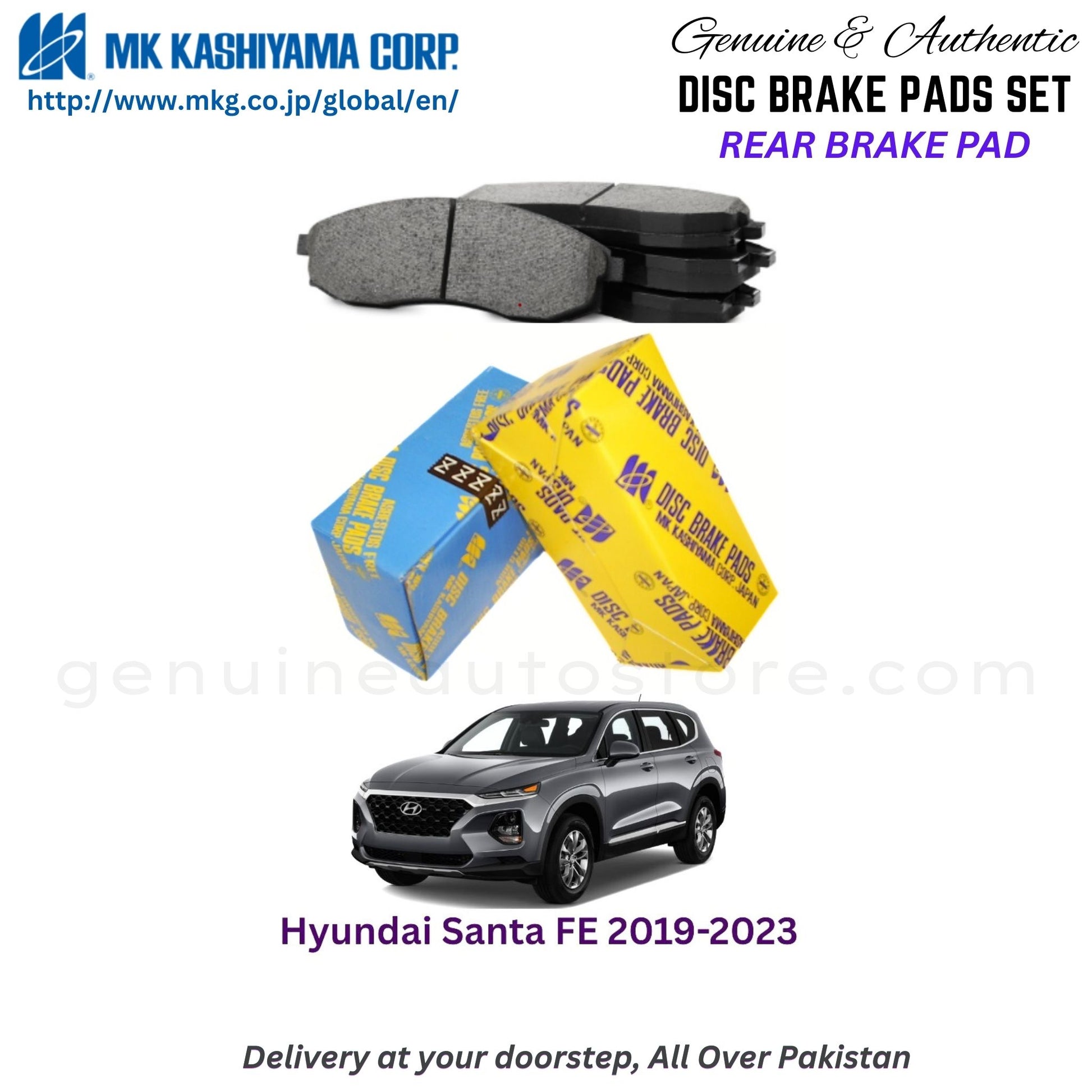 Hyundai Santa FE 2019-2023 Rear Brake Pads MK Japan in Pakistan. 100% Genuine, Reliable, Best Price, Cash on Delivery Available