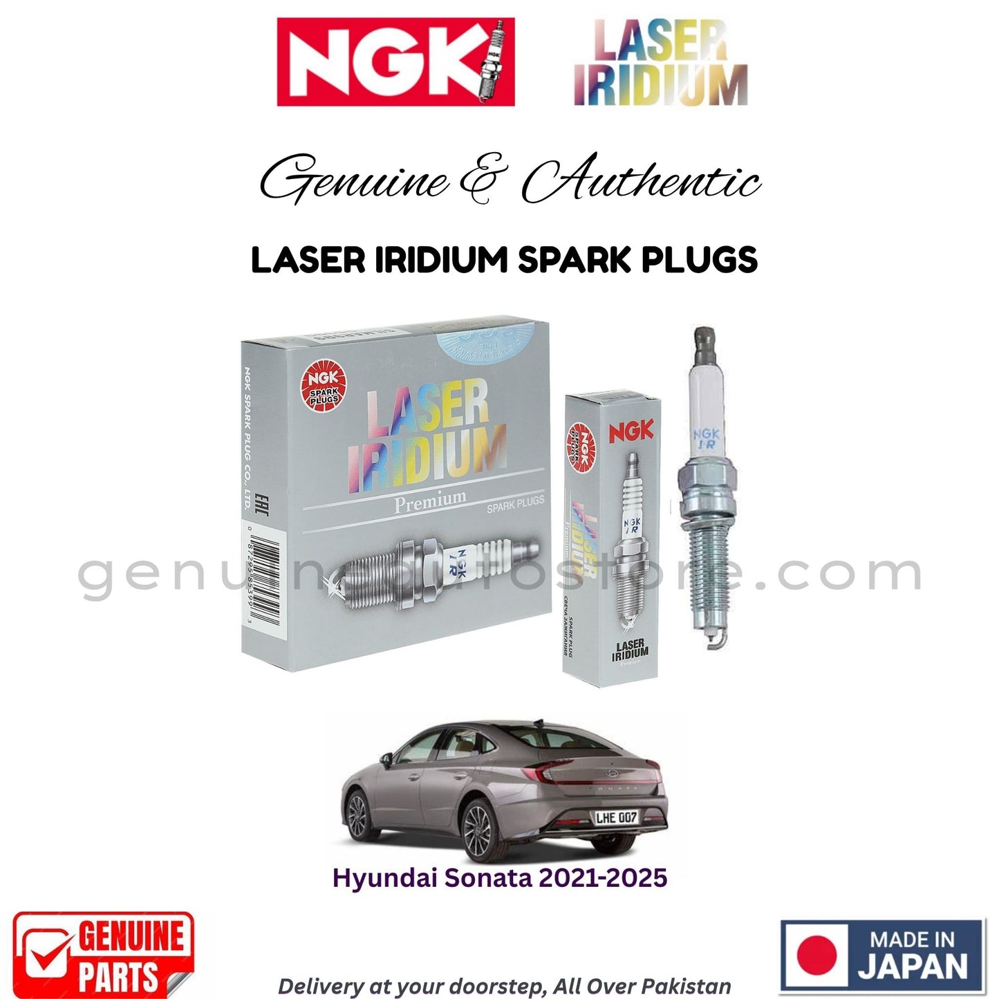 Hyundai Sonata 2021-2025 NGK LASER IRIDIUM SPARK PLUGS in Pakistan. 100% Genuine, Reliable, Best Price, Cash on Delivery Available