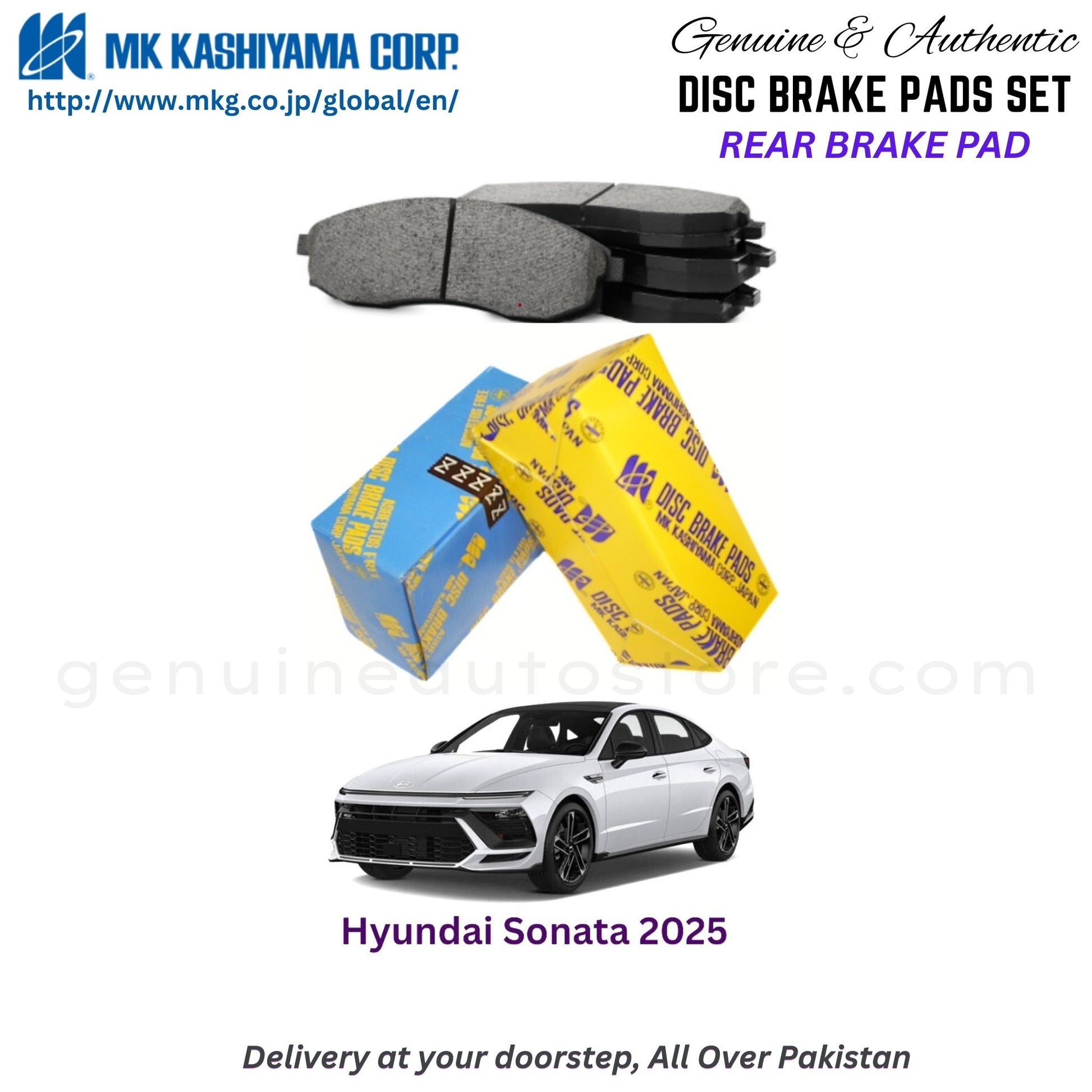 Hyundai Sonata 2025 Rear Brake Pads MK Japan in Pakistan. 100% Genuine, Reliable, Best Price, Cash on Delivery Available