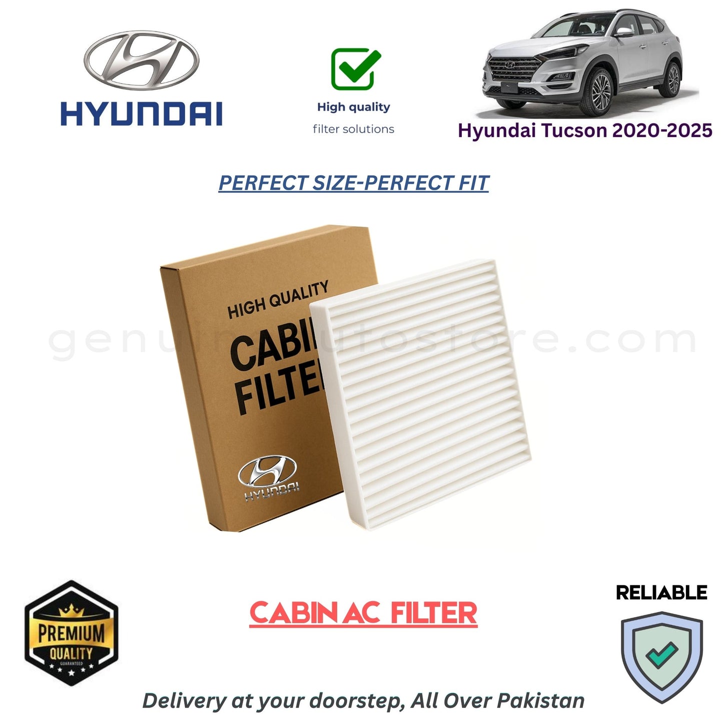 Hyundai Tucson 2020-2025 CABIN AC FILTER in Pakistan. 100% Genuine, Reliable, Best Price, Cash on Delivery Available