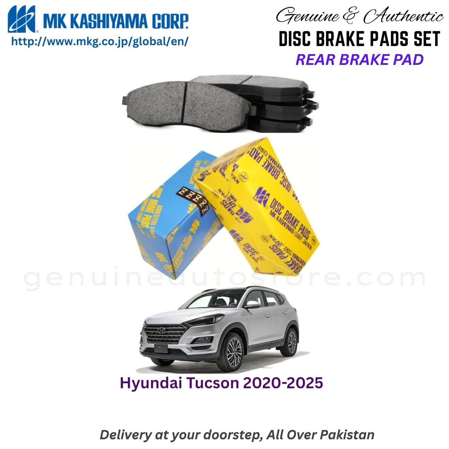 Hyundai Tucson 2020-2025 Rear Brake Pads MK Japan in Pakistan. 100% Genuine, Reliable, Best Price, Cash on Delivery Available