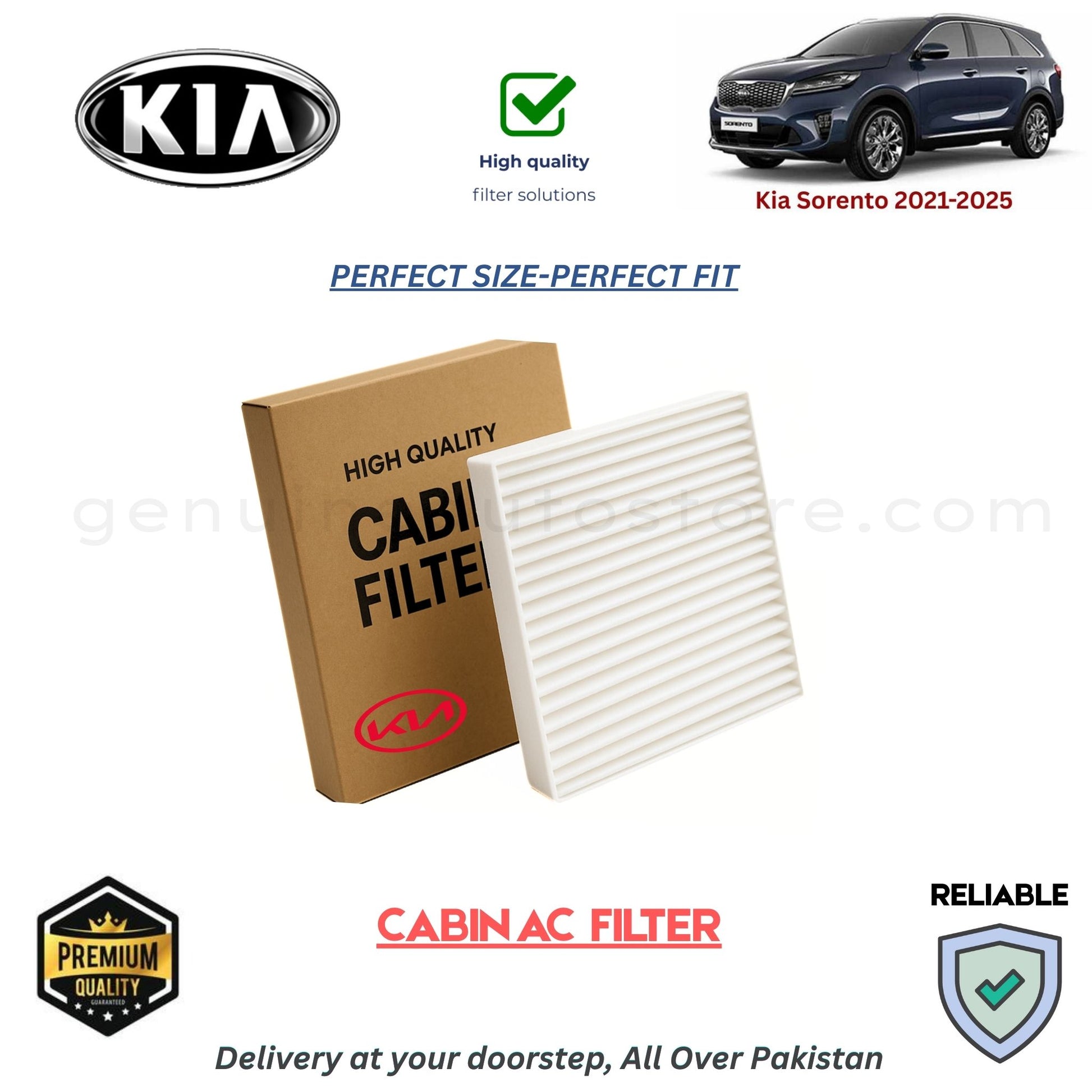Kia Sorento 2021-2025 CABIN AC FILTER in Pakistan. 100% Genuine, Reliable, Best Price, Cash on Delivery Available