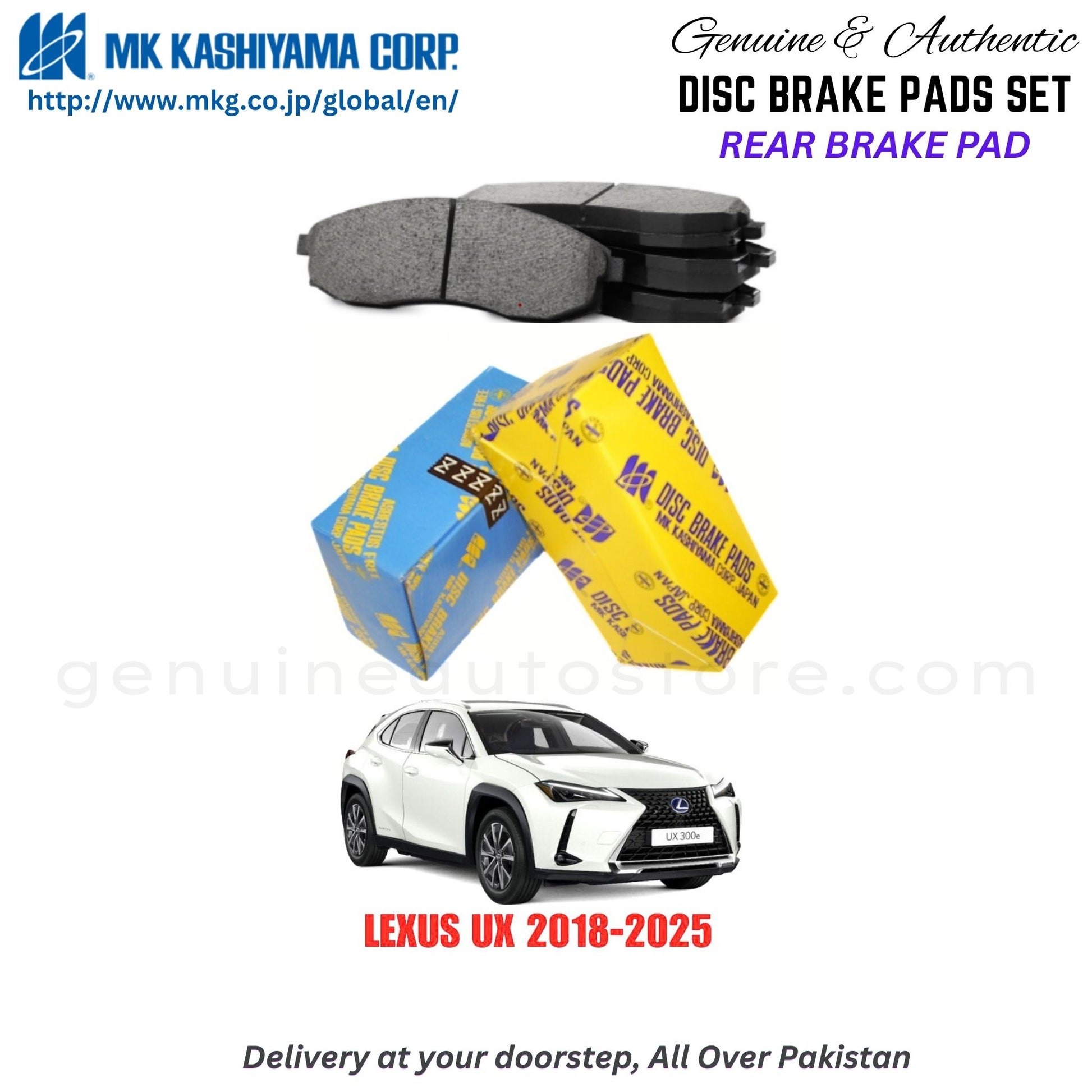 LEXUS UX 2018-2025 Rear Brake Pads MK Japan in Pakistan. 100% Genuine, Reliable, Best Price, Cash on Delivery Available