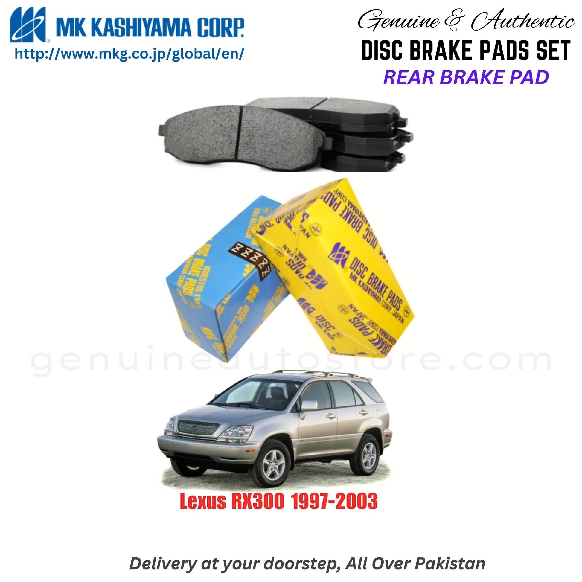 Lexus RX300 1997-2003 Rear Brake Pads MK Japan in Pakistan. 100% Genuine, Reliable, Best Price, Cash on Delivery Available