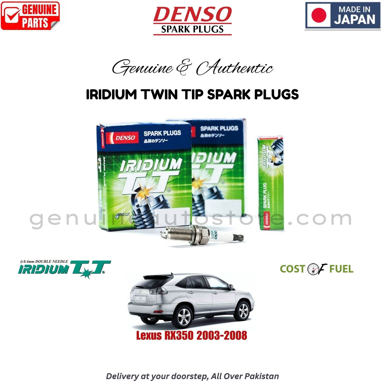 Lexus RX350 2003-2008 DENSO IRIDIUM TWIN TIP SPARK PLUG in Pakistan, 100% Genuine, Reliable, Best Price, Cash on Delivery Available