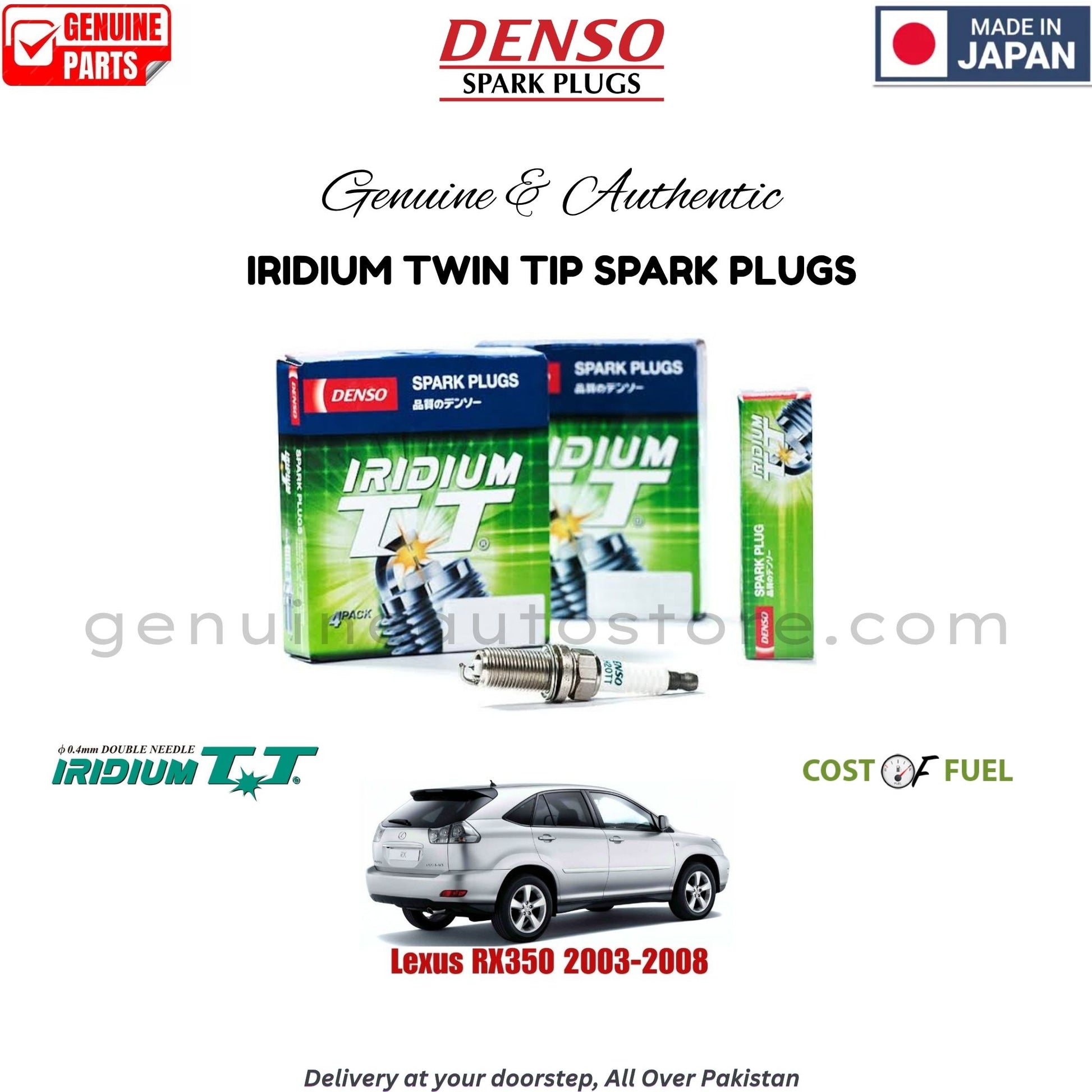 Lexus RX350 2003-2008 DENSO IRIDIUM TWIN TIP SPARK PLUG in Pakistan, 100% Genuine, Reliable, Best Price, Cash on Delivery Available