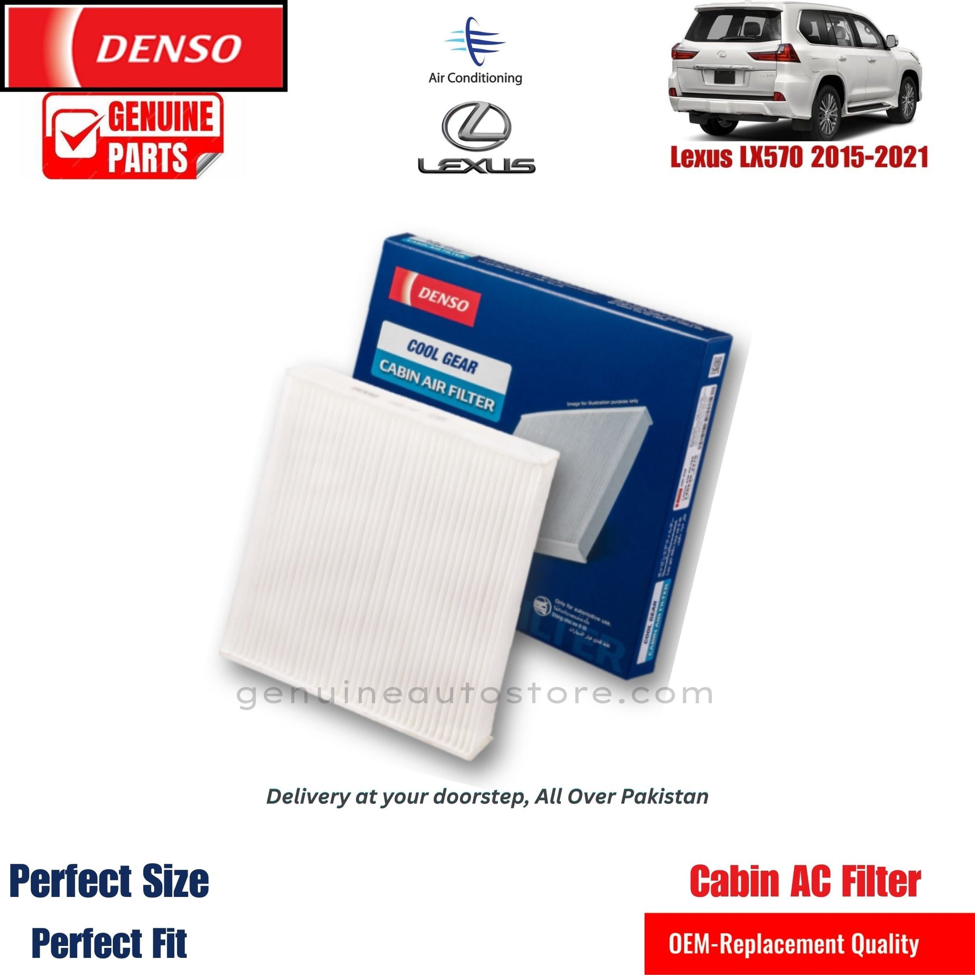 Lexus RX570 2015-2021 Denso Genuine Cabin Ac Filter in Pakistan. 100% Genuine, Reliable, Best Price, Cash on Delivery Available
