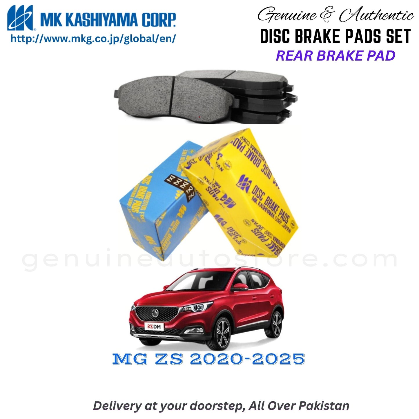 MG ZS 2020-2025 Rear Brake Pads MK Japan in Pakistan. 100% Genuine, Reliable, Best Price, Cash on Delivery Available
