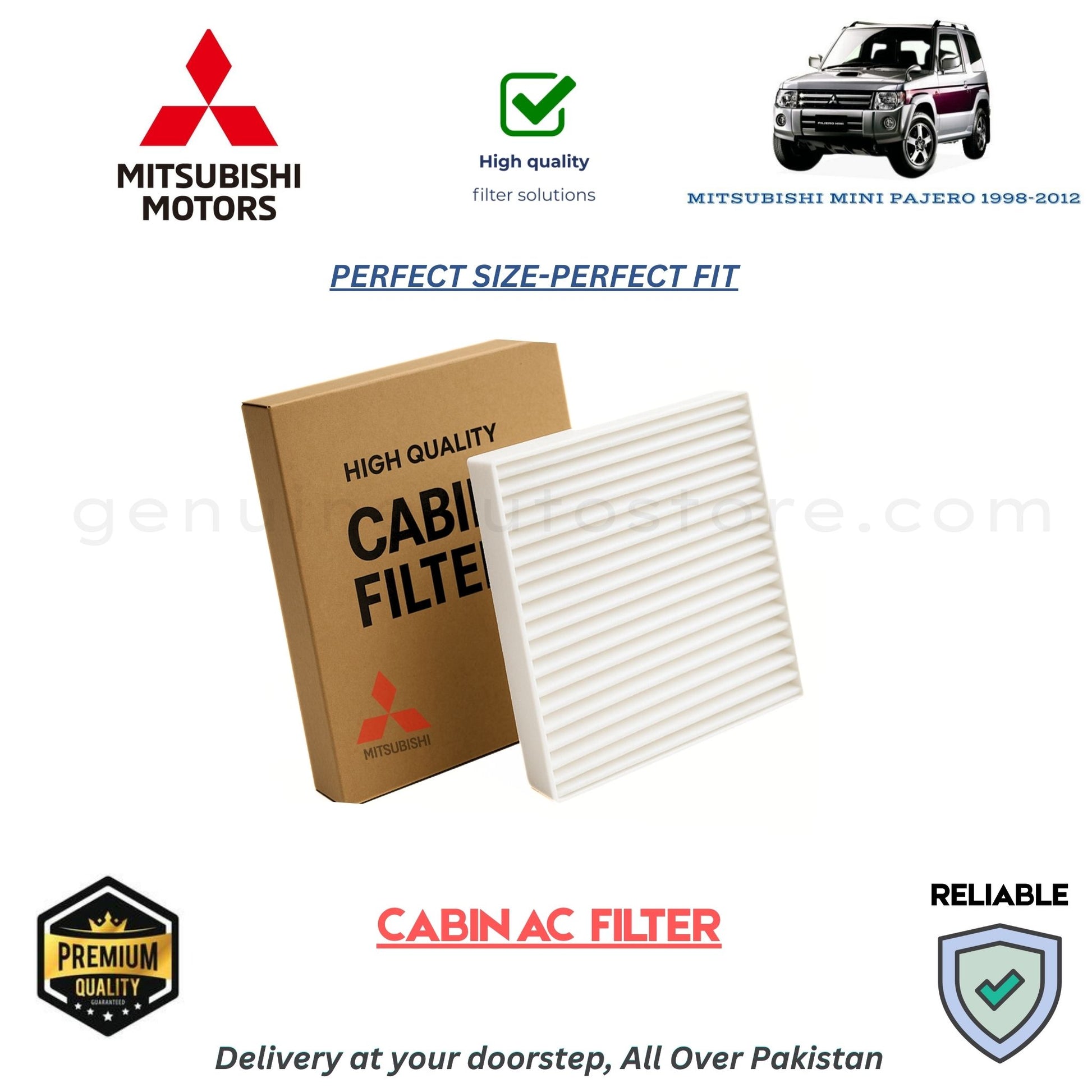 MISTUBISHI MINI PAJERO 1998-2012 CABIN AC FILTER in Pakistan. 100% Genuine, Reliable, Best Price, Cash on Delivery Available