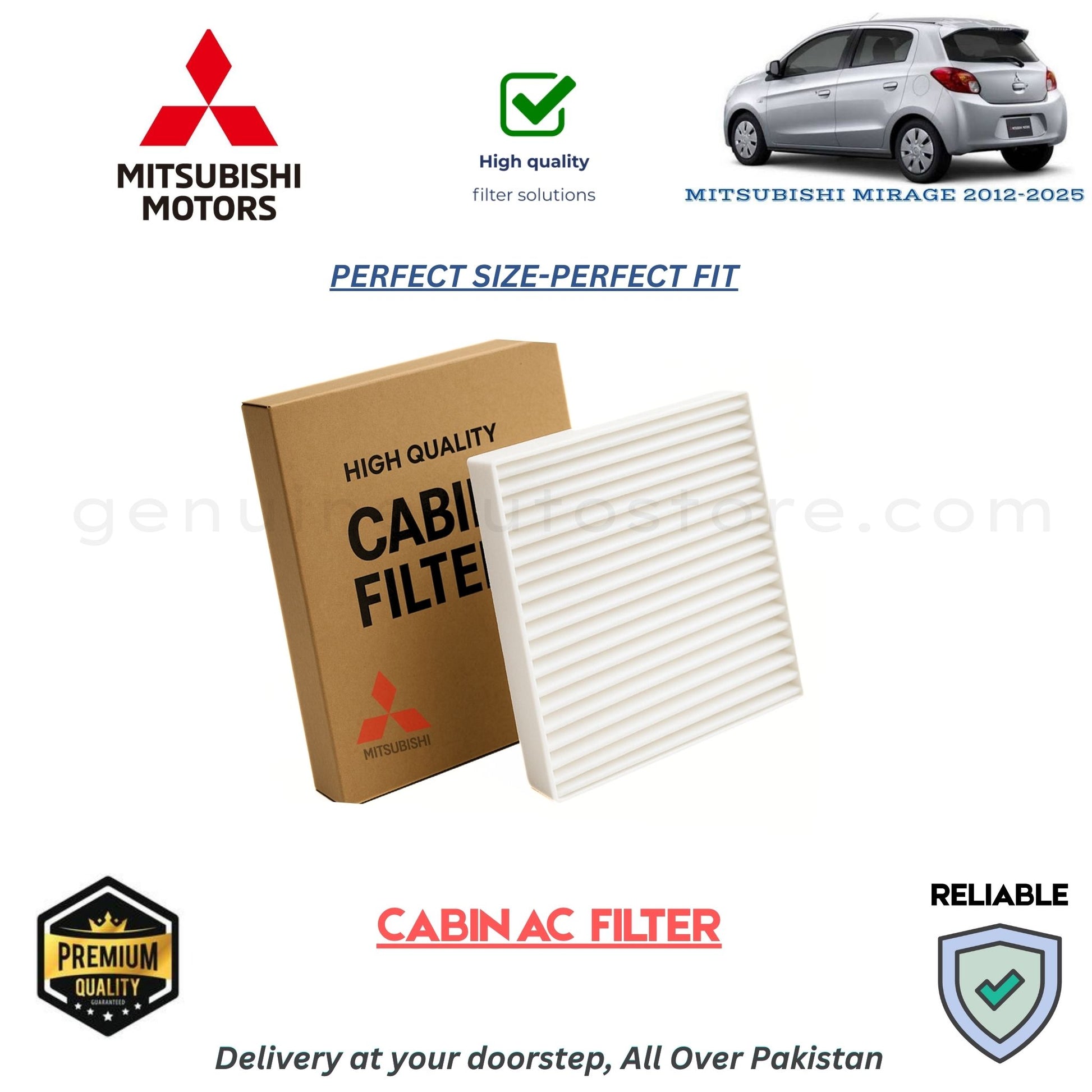 MISTUBISHI MIRAGE 2012-2025 CABIN AC FILTER in Pakistan. 100% Genuine, Reliable, Best Price, Cash on Delivery Available
