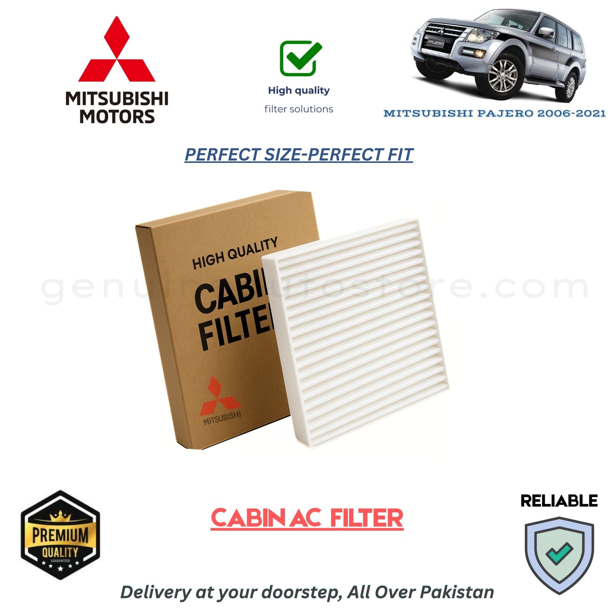MISTUBISHI PAJERO 2006-2021 CABIN AC FILTER in Pakistan. 100% Genuine, Reliable, Best Price, Cash on Delivery Available