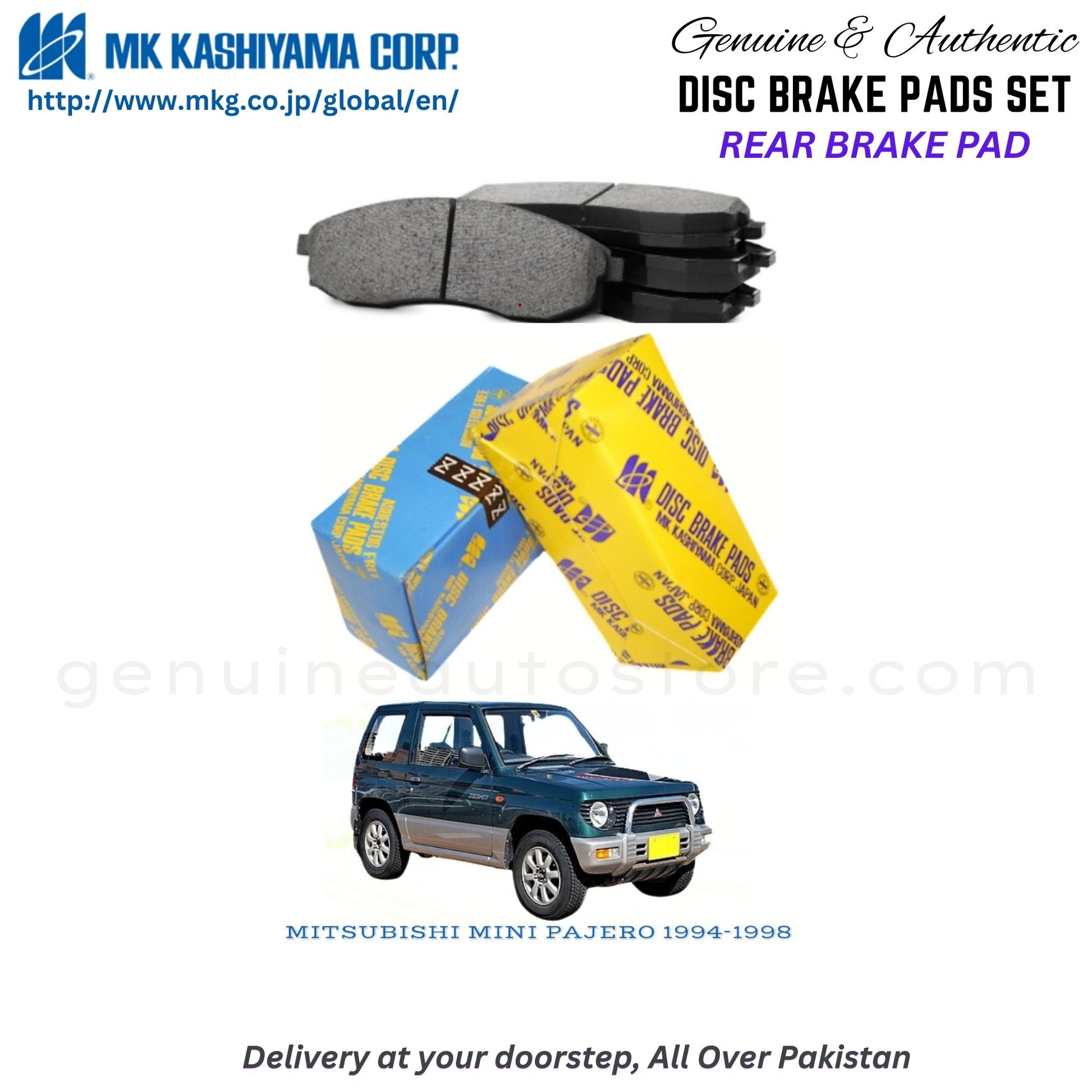 MITSUBISHI MINI PAJERO 1994-1998 Rear Brake Pads MK Japan in Pakistan. 100% Genuine, Reliable, Best Price, Cash on Delivery Available
