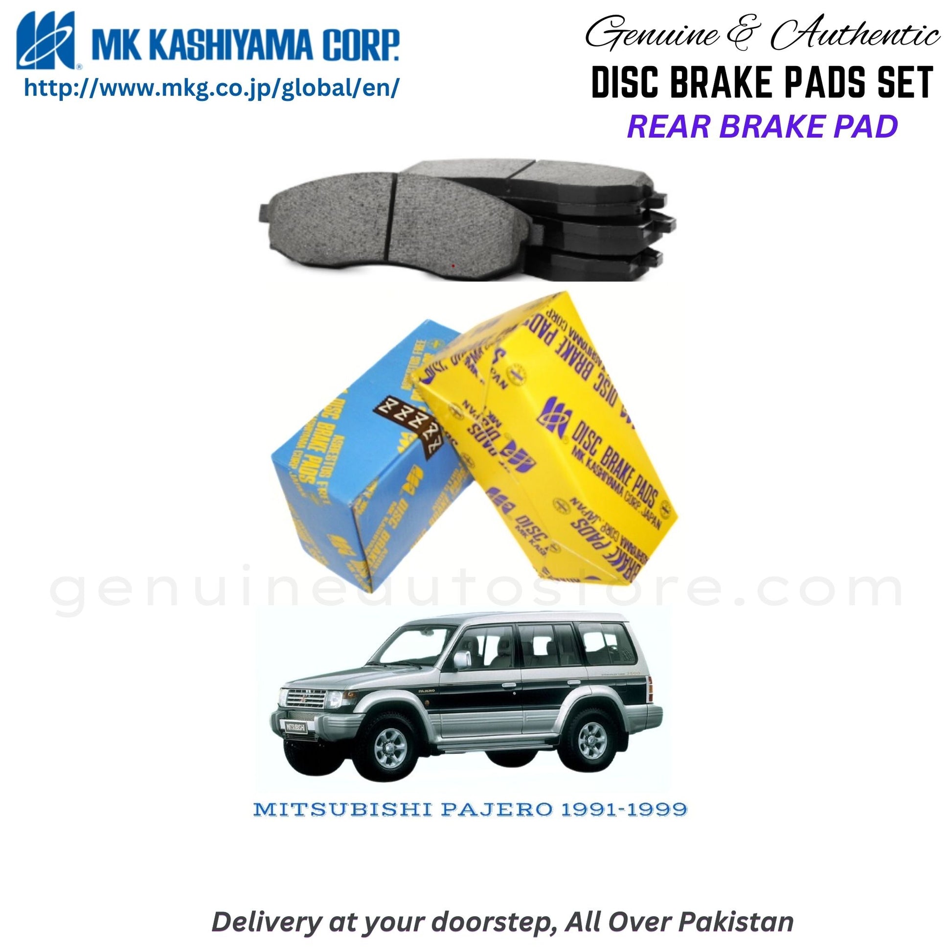 MITSUBISHI PAJERO 1991-1999 Rear Brake Pads MK Japan in Pakistan. 100% Genuine, Reliable, Best Price, Cash on Delivery Available