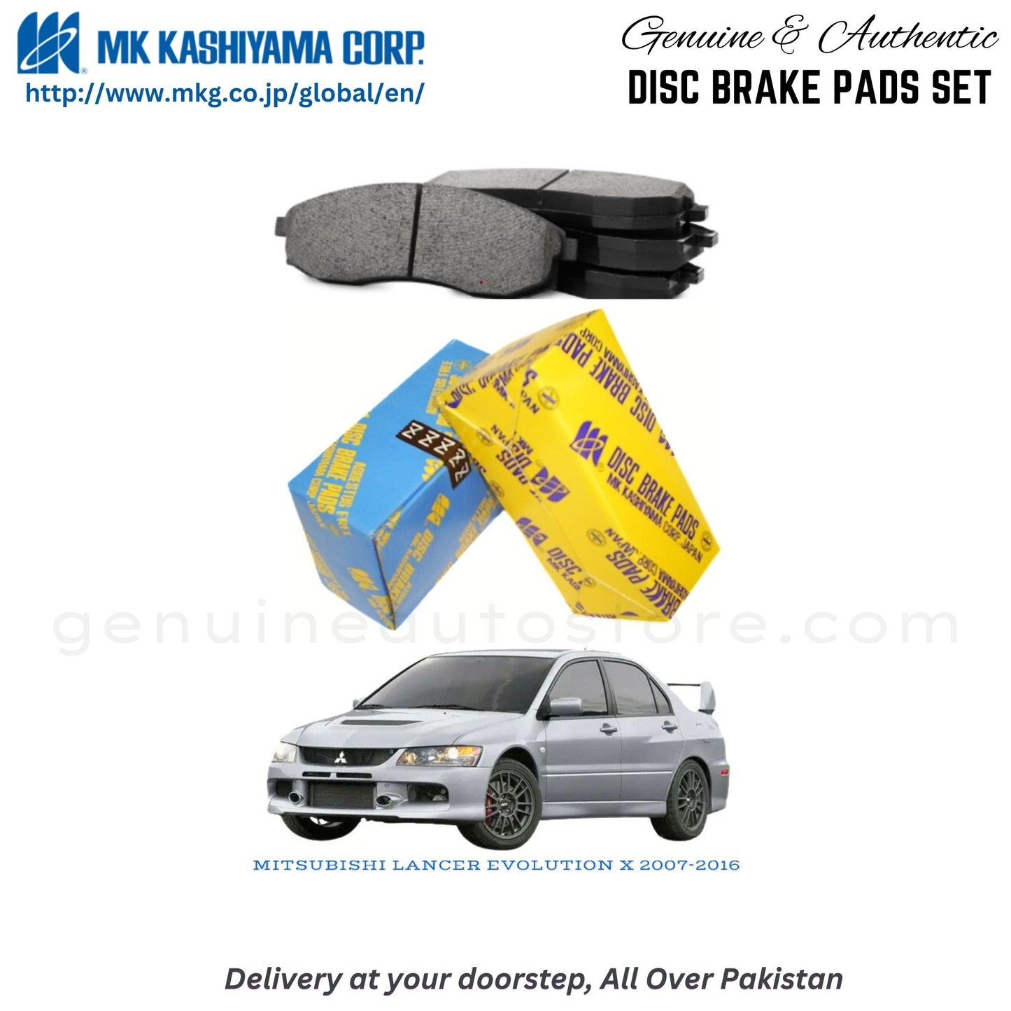 Mitsubishi Lancer Evolution X 2007-2016 MK Japan Front Brake Pads in Pakistan, 100% Genuine, Reliable, Best Price, Cash on Delivery Available