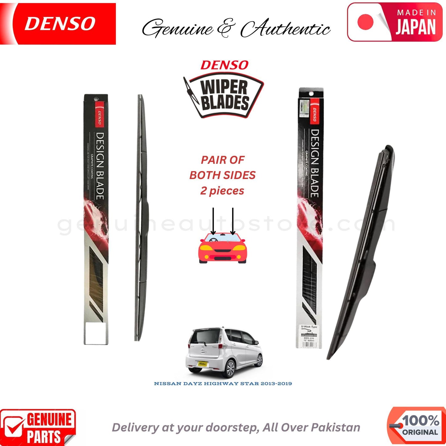 NISSAN DAYZ HIGHWAY STAR 2013-2019 DENSO JAPAN WIPER BLADE SET in Pakistan. 100% Genuine, Original, Best Price, Cash on Delivery Available