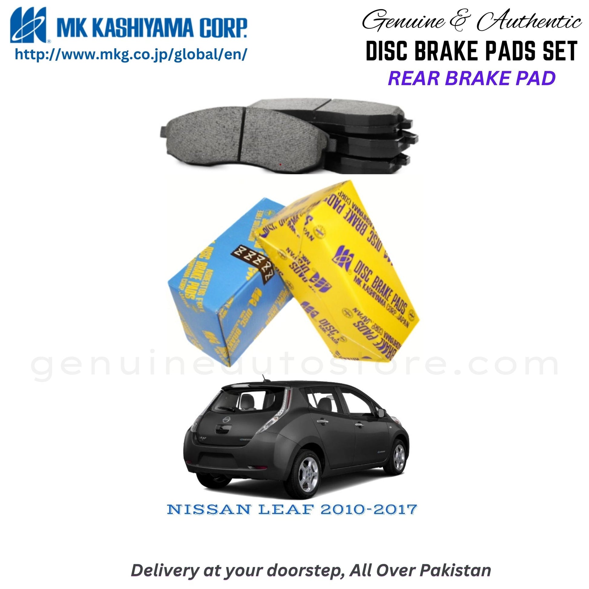 NISSAN LEAF 2010-2017 Rear Brake Pads MK Japan in Pakistan. 100% Genuine, Reliable, Best Price, Cash on Delivery Available