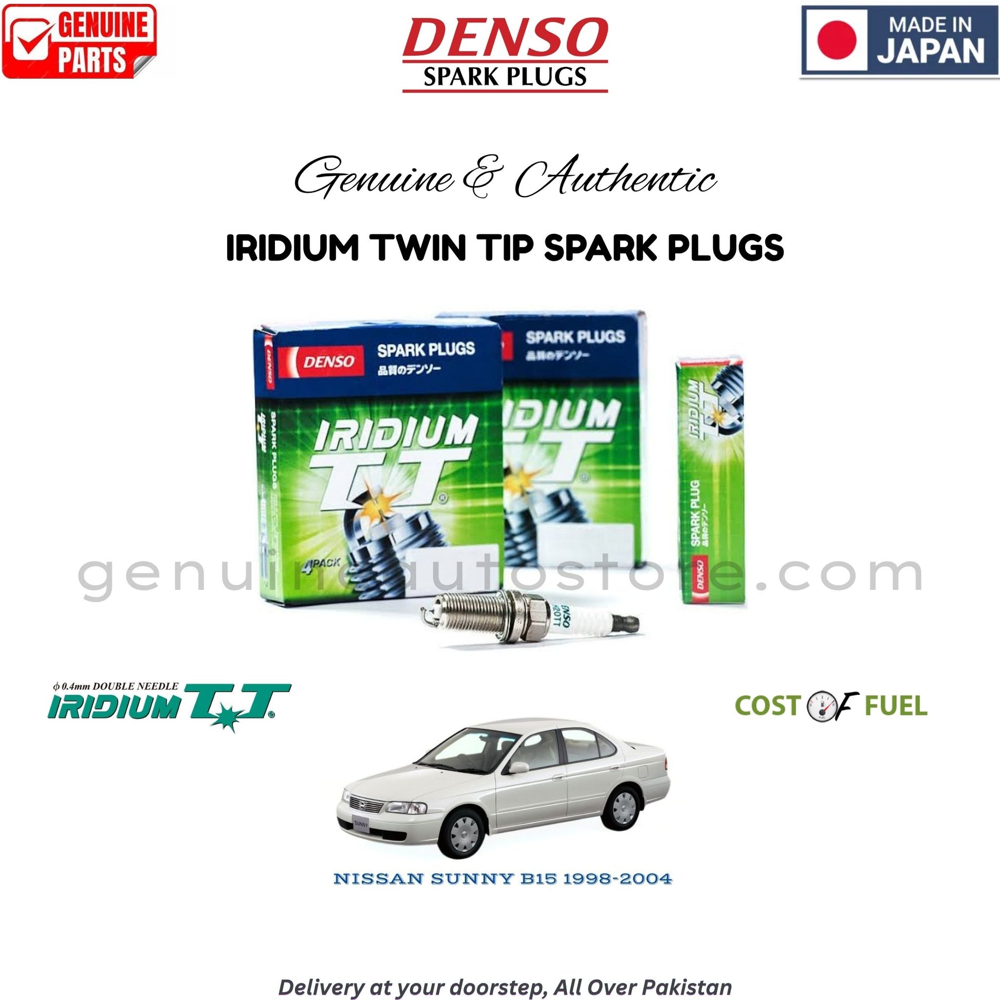 NISSAN SUNNY B14 1993-1998 DENSO IRIDIUM TWIN TIP SPARK PLUG in Pakistan, 100% Genuine, Reliable, Best Price, Cash on Delivery Available