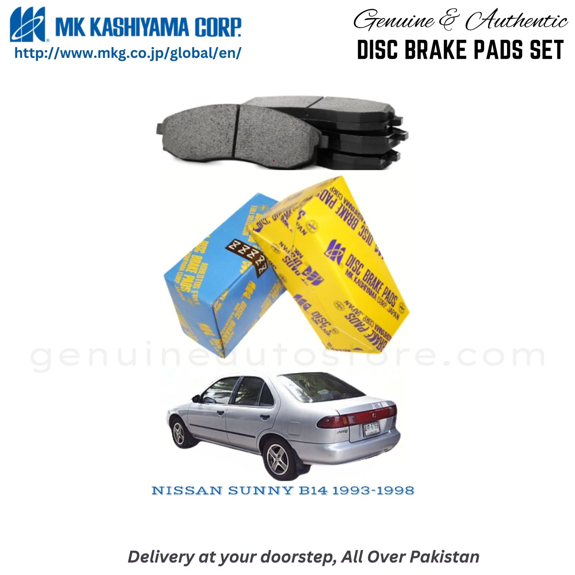 NISSAN SUNNY B14 1993-1998  MK Japan  Front Brake Pads in Pakistan, 100% Genuine, Reliable, Best Price, Cash on Delivery Available