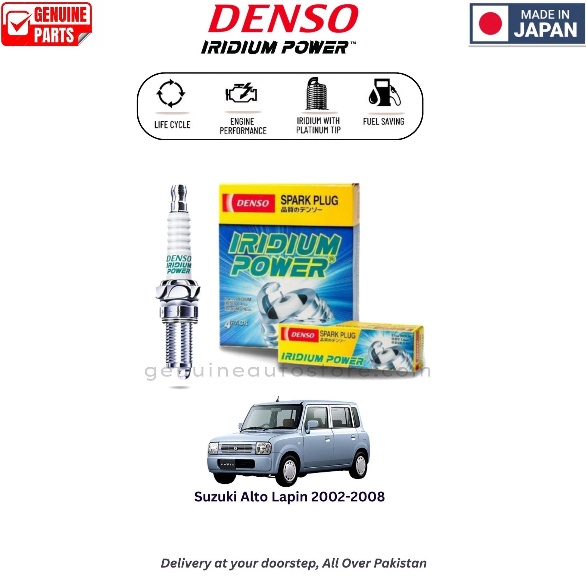 Suzuki Alto Lapin 2002-2008 Denso Iridium Spark Plug in Pakistan, 100% Genuine, Reliable, Best Price, Cash on Delivery Available