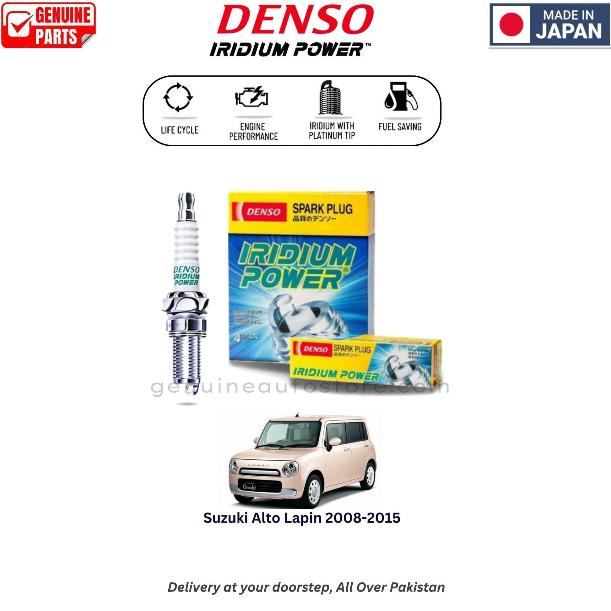 Suzuki Alto Lapin 2008-2015 Denso Iridium Spark Plug in Pakistan, 100% Genuine, Reliable, Best Price, Cash on Delivery Available