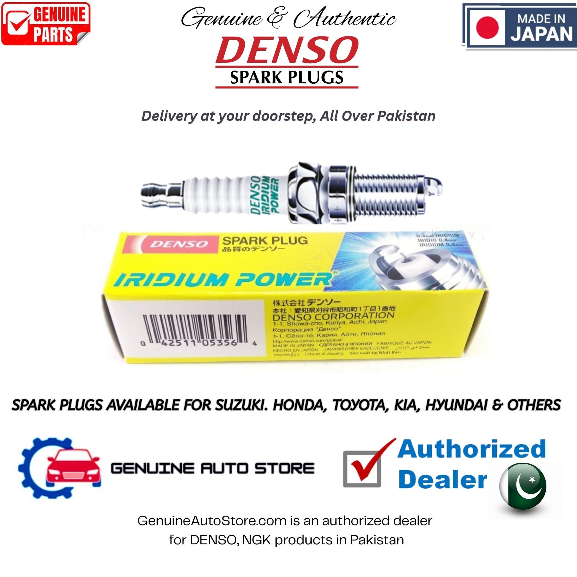 Suzuki Alto Pakistan 2019-2025 Denso Iridium Spark Plug in Pakistan, 100% Genuine, Reliable, Best Price, Cash on Delivery Available
