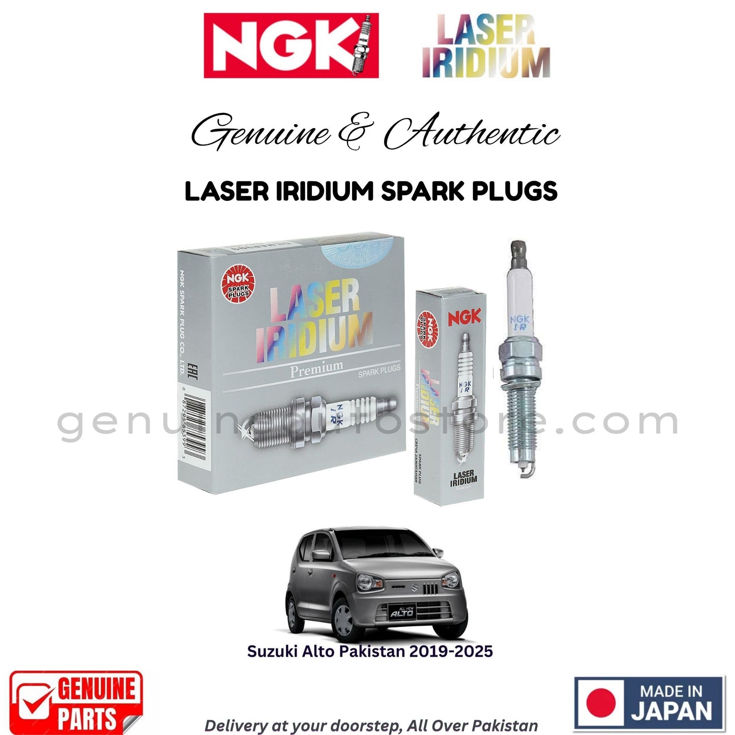 Suzuki Alto Pakistan 2019-2025 NGK LASER IRIDIUM SPARK PLUGS in Pakistan. 100% Genuine, Reliable, Best Price, Cash on Delivery Available