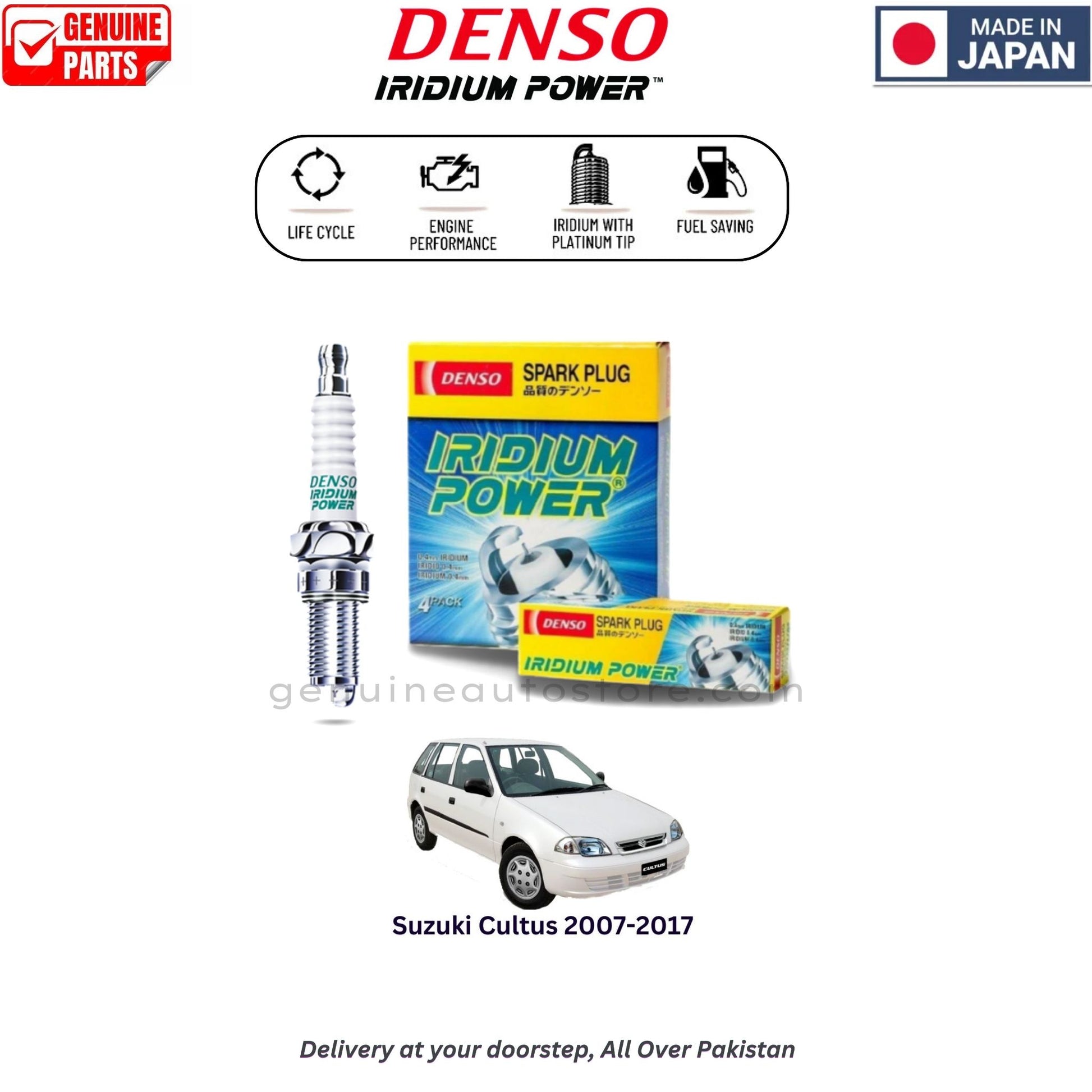 Suzuki Cultus 2007-2017 Denso Iridium Spark Plug in Pakistan, 100% Genuine, Reliable, Best Price, Cash on Delivery Available
