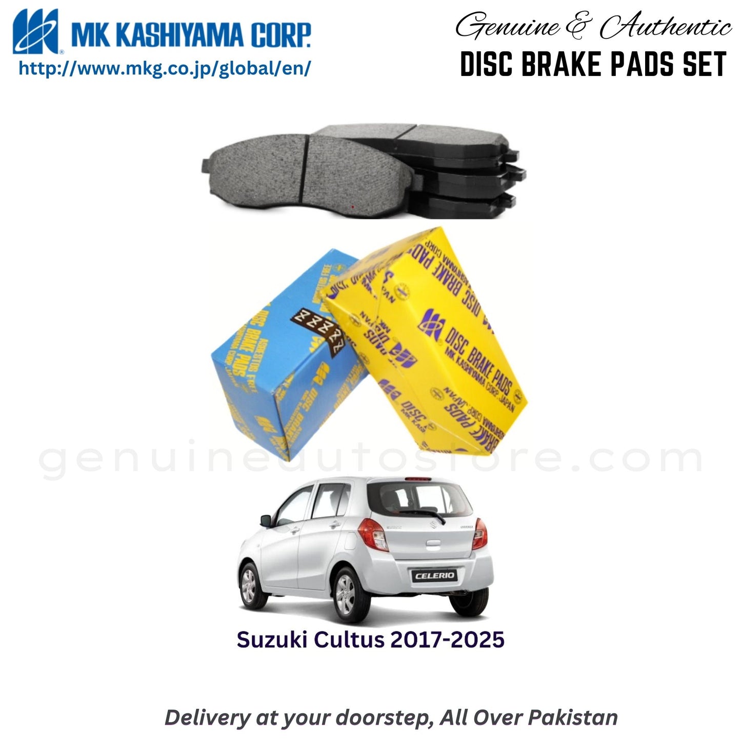 Suzuki Cultus 2017-2025 MK Front Brake Pads in Pakistan, 100% Genuine, Reliable, Best Price, Cash on Delivery Available