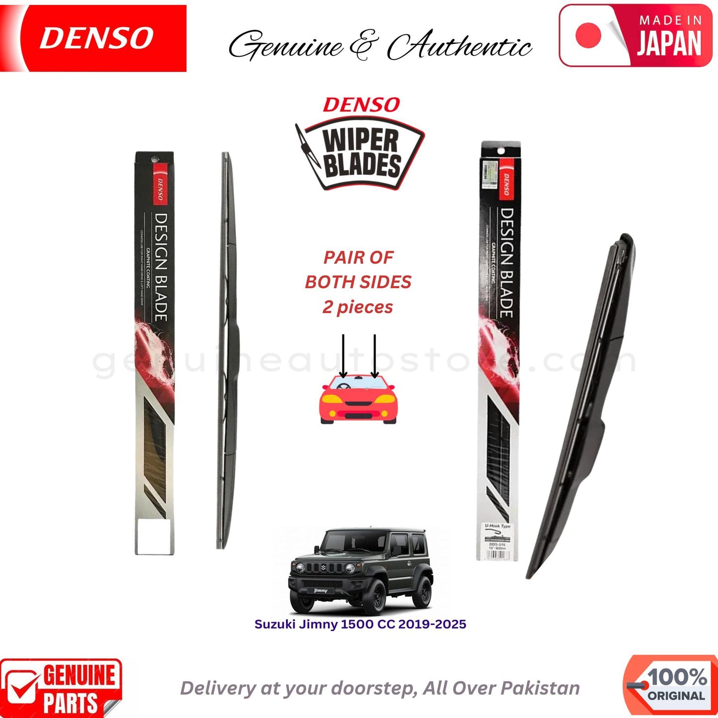Suzuki Jimny 1500 CC 2019-2025 DENSO JAPAN WIPER BLADE SET in Pakistan. 100% Genuine, Original, Best Price, Cash on Delivery Available
