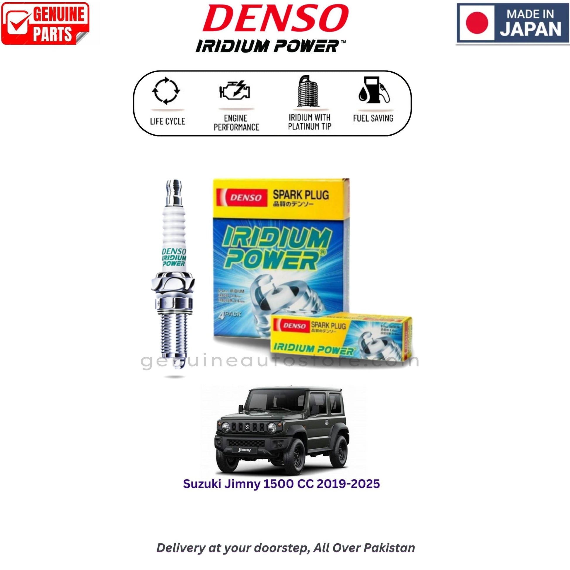 Suzuki Jimny 1500 CC 2019-2025 Denso Iridium Spark Plug in Pakistan, 100% Genuine, Reliable, Best Price, Cash on Delivery Available
