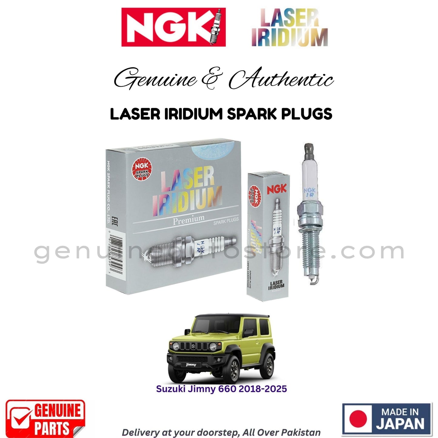 Suzuki Jimny 660 2018-2025 NGK LASER IRIDIUM SPARK PLUGS in Pakistan. 100% Genuine, Reliable, Best Price, Cash on Delivery Available