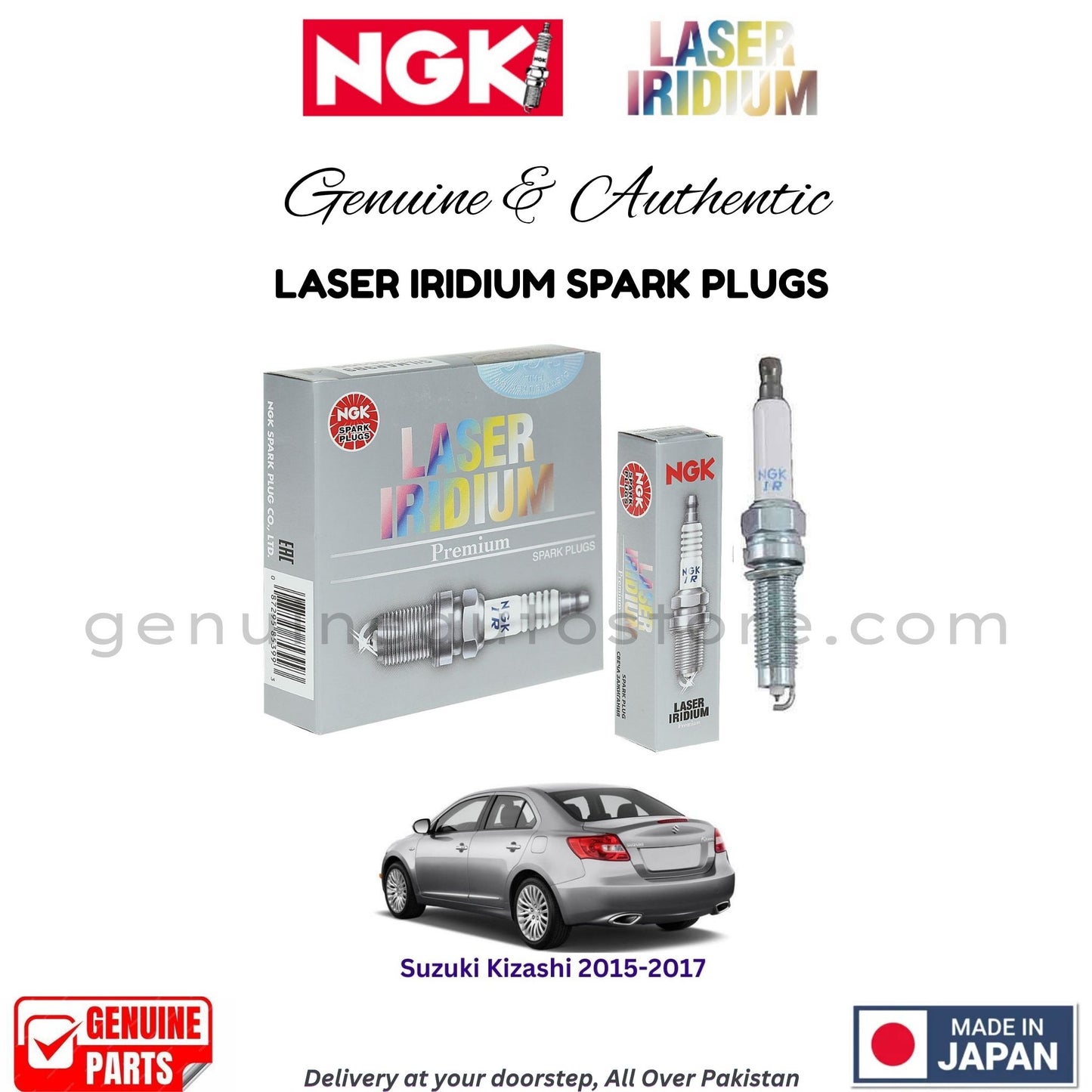 Suzuki Kizashi 2015-2017 NGK LASER IRIDIUM SPARK PLUGS in Pakistan. 100% Genuine, Reliable, Best Price, Cash on Delivery Available