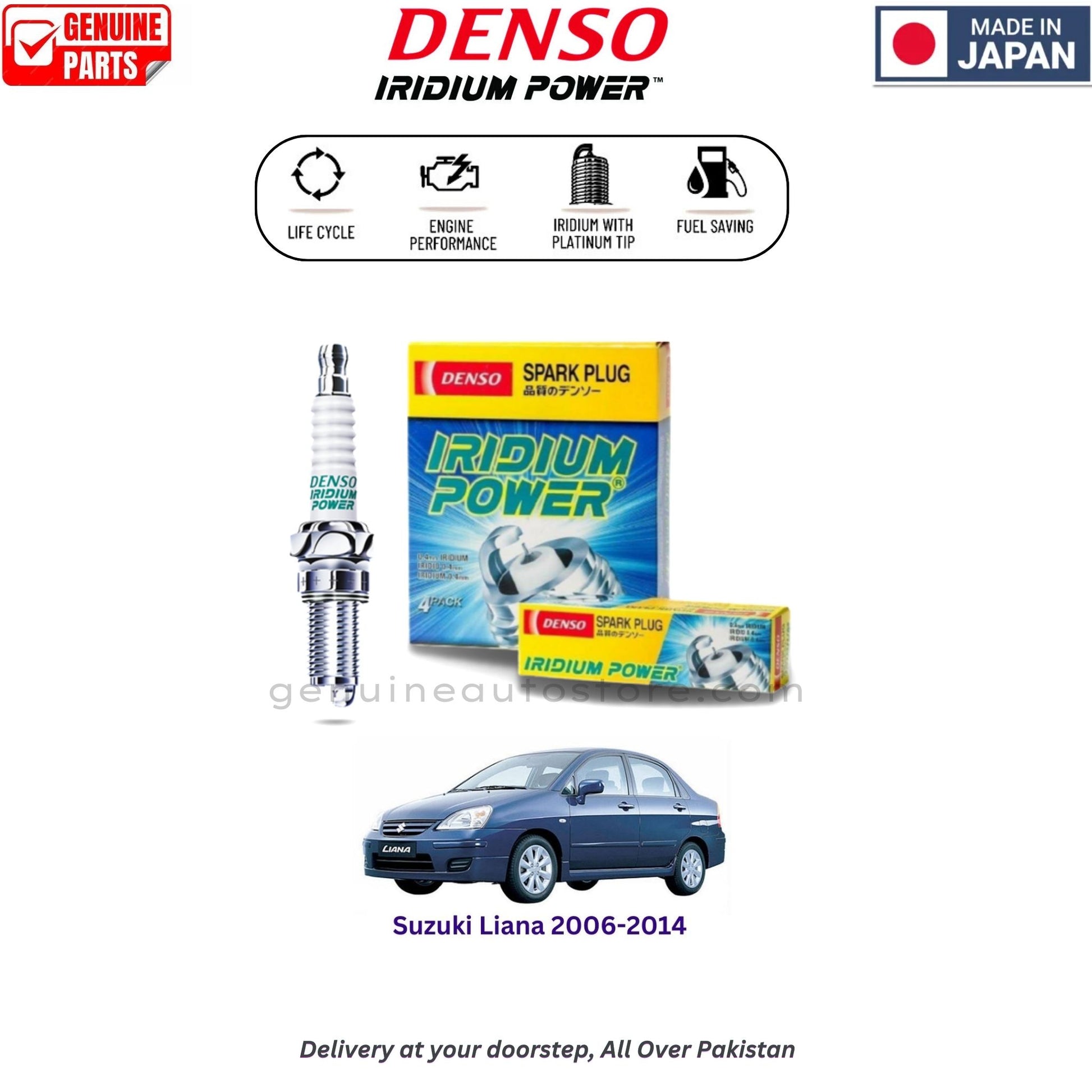 Suzuki Liana 2006-2014 Denso Iridium Spark Plug in Pakistan, 100% Genuine, Reliable, Best Price, Cash on Delivery Available