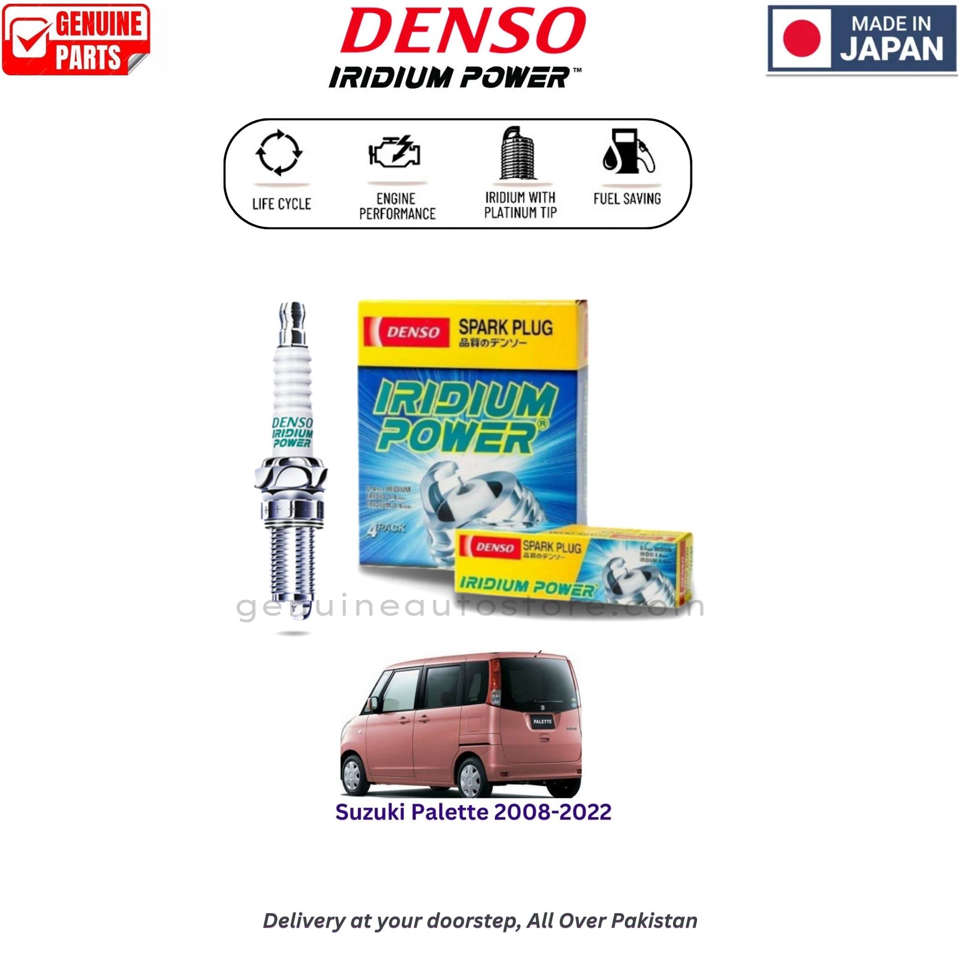 Suzuki Palette 2008-2022 Denso Iridium Spark Plug in Pakistan, 100% Genuine, Reliable, Best Price, Cash on Delivery Available