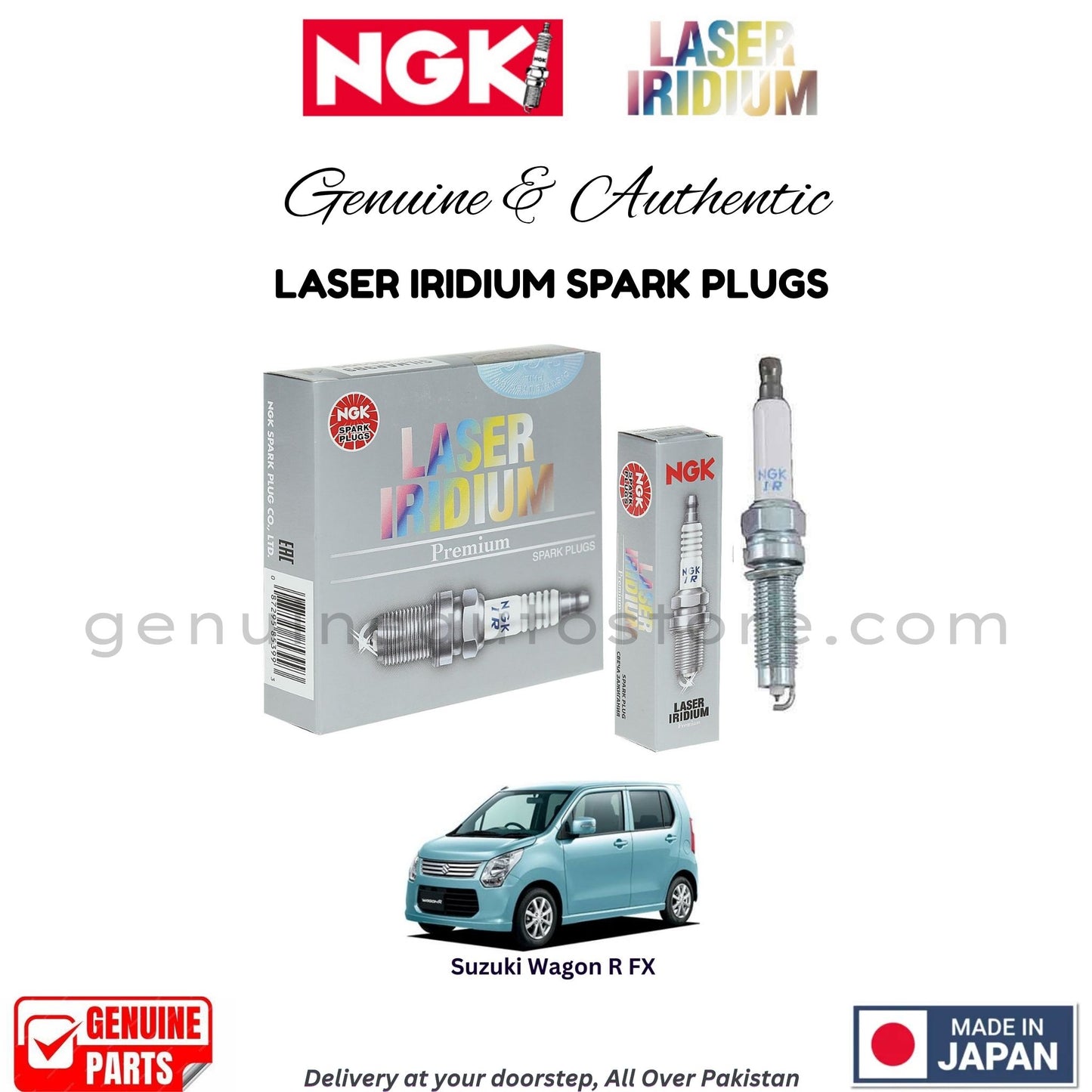 Suzuki Wagon R FX NGK LASER IRIDIUM SPARK PLUGS in Pakistan. 100% Genuine, Reliable, Best Price, Cash on Delivery Available