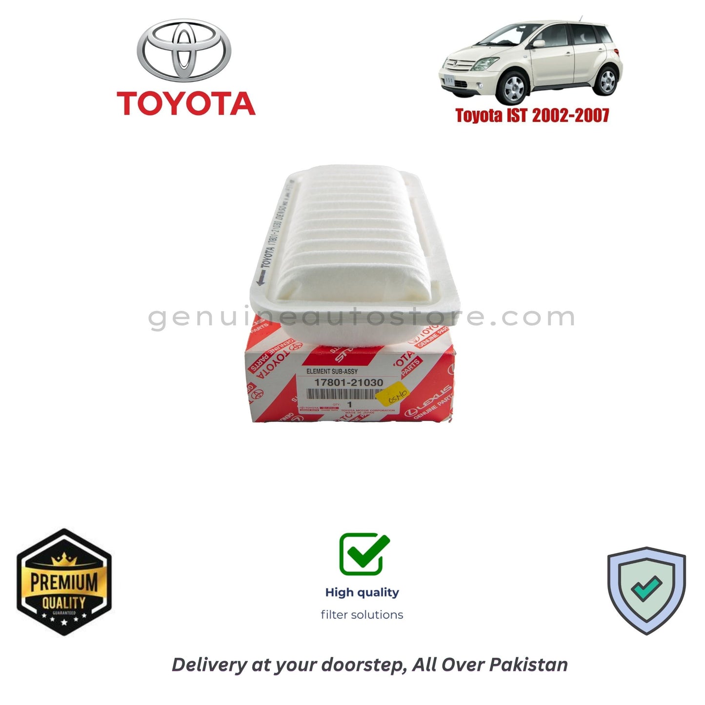 TOYOTA IST 2002-2007 Air Filter Premium Quality in Pakistan, 100% Genuine, Reliable, Best Price, Cash on Delivery