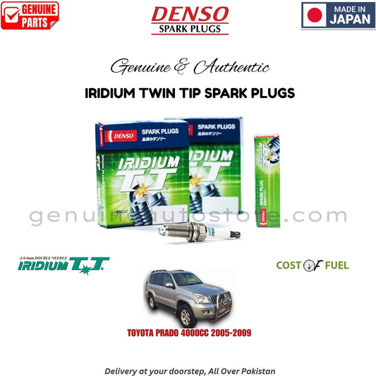 TOYOTA PRADO 4000CC 2005-2009 DENSO IRIDIUM TWIN TIP SPARK PLUG in Pakistan, 100% Genuine, Reliable, Best Price, Cash on Delivery Available