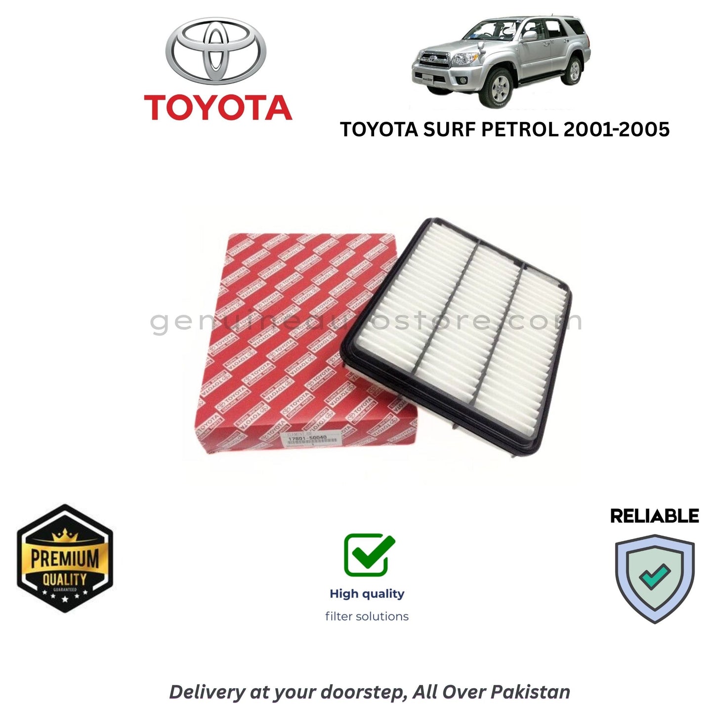 TOYOTA SURF PETROL 2001-2005 Air Filter Premium Quality in Pakistan, 100% Genuine, Reliable, Best Price, Cash on Delivery