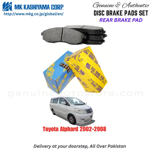 Toyota Alphard 2002-2008 Rear Brake Pads MK Japan in Pakistan. 100% Genuine, Reliable, Best Price, Cash on Delivery Available
