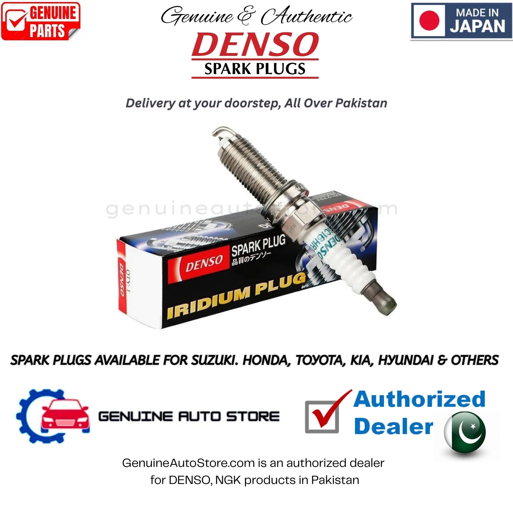 Toyota Aqua 2017-2024 Denso Iridium Spark Plug in Pakistan, 100% Genuine, Reliable, Best Price, Cash on Delivery Available