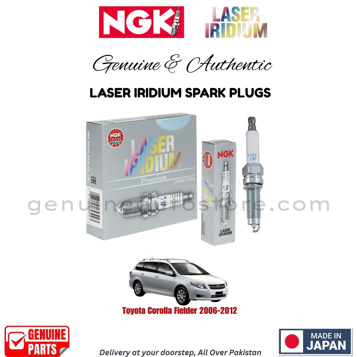 Toyota Corolla Fielder 2006-2012 NGK LASER IRIDIUM SPARK PLUGS in Pakistan. 100% Genuine, Reliable, Best Price, Cash on Delivery Available