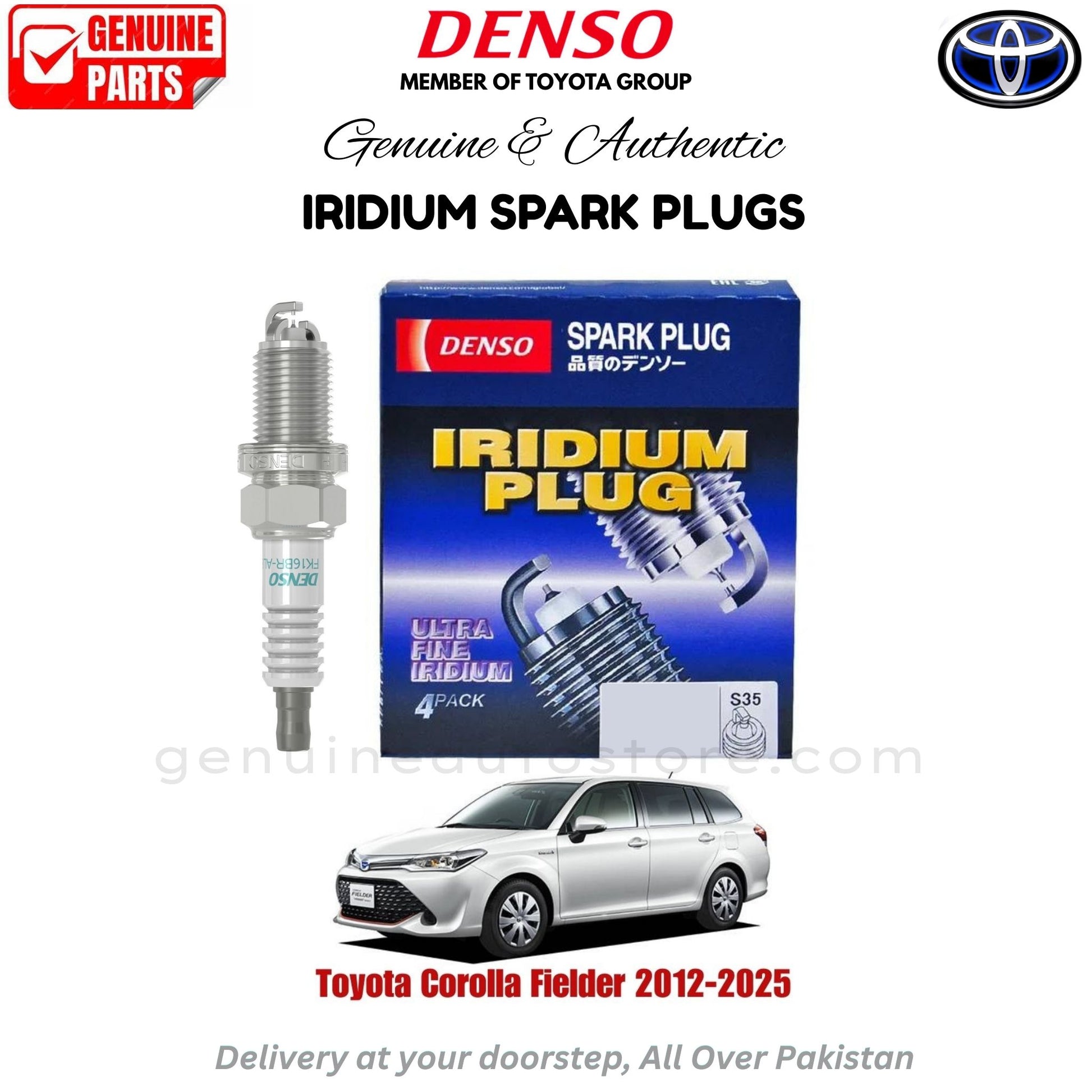 Toyota Corolla Fielder 2012-2025  Denso Iridium Spark Plug in Pakistan, 100% Genuine, Reliable, Best Price, Cash on Delivery Available