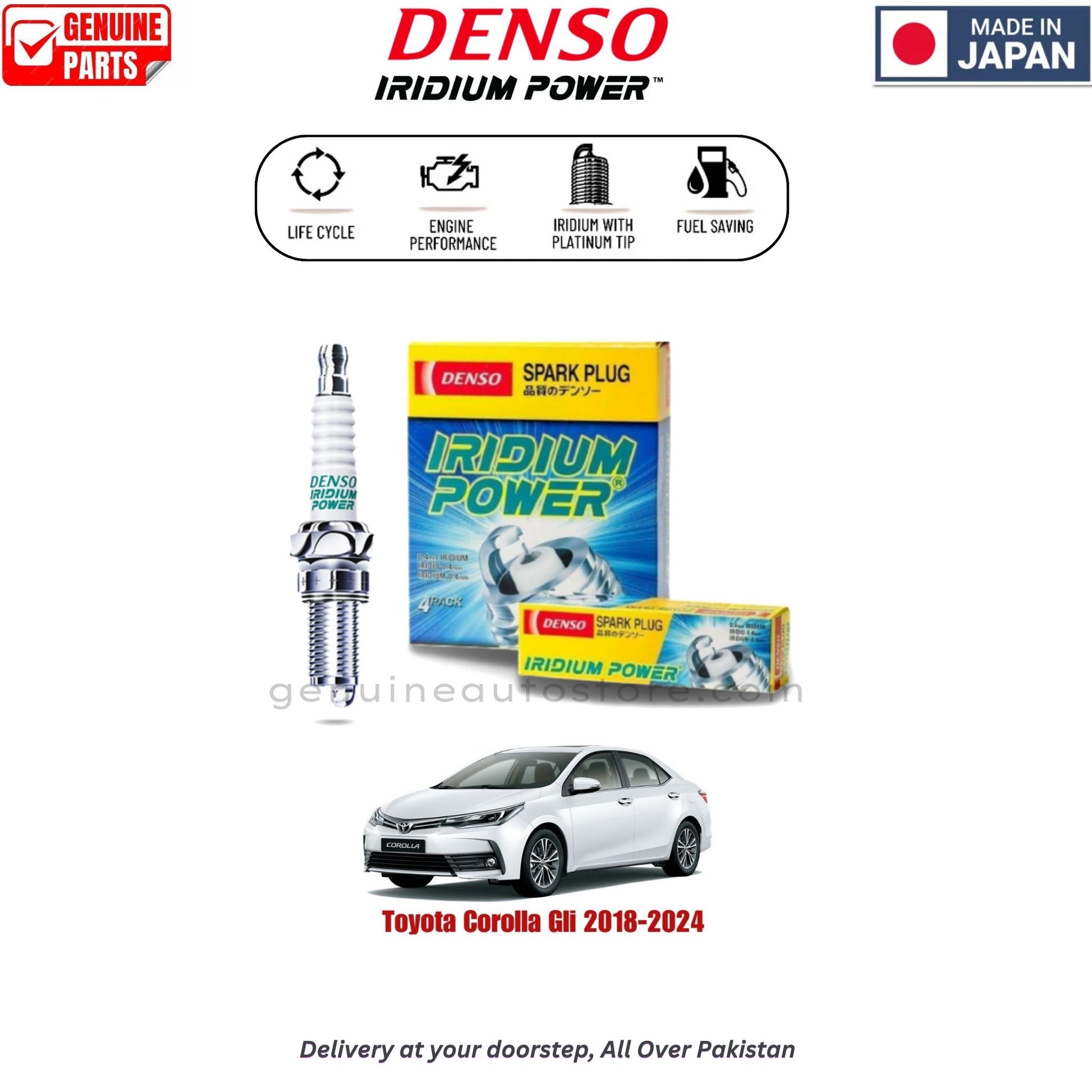 Toyota Corolla Gli 2018-2024 Denso Iridium Spark Plug in Pakistan, 100% Genuine, Reliable, Best Price, Cash on Delivery Available