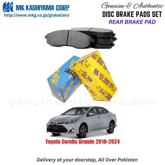 Toyota Corolla Grande  2018-2024  Rear Brake Pads MK Japan in Pakistan. 100% Genuine, Reliable, Best Price, Cash on Delivery Available