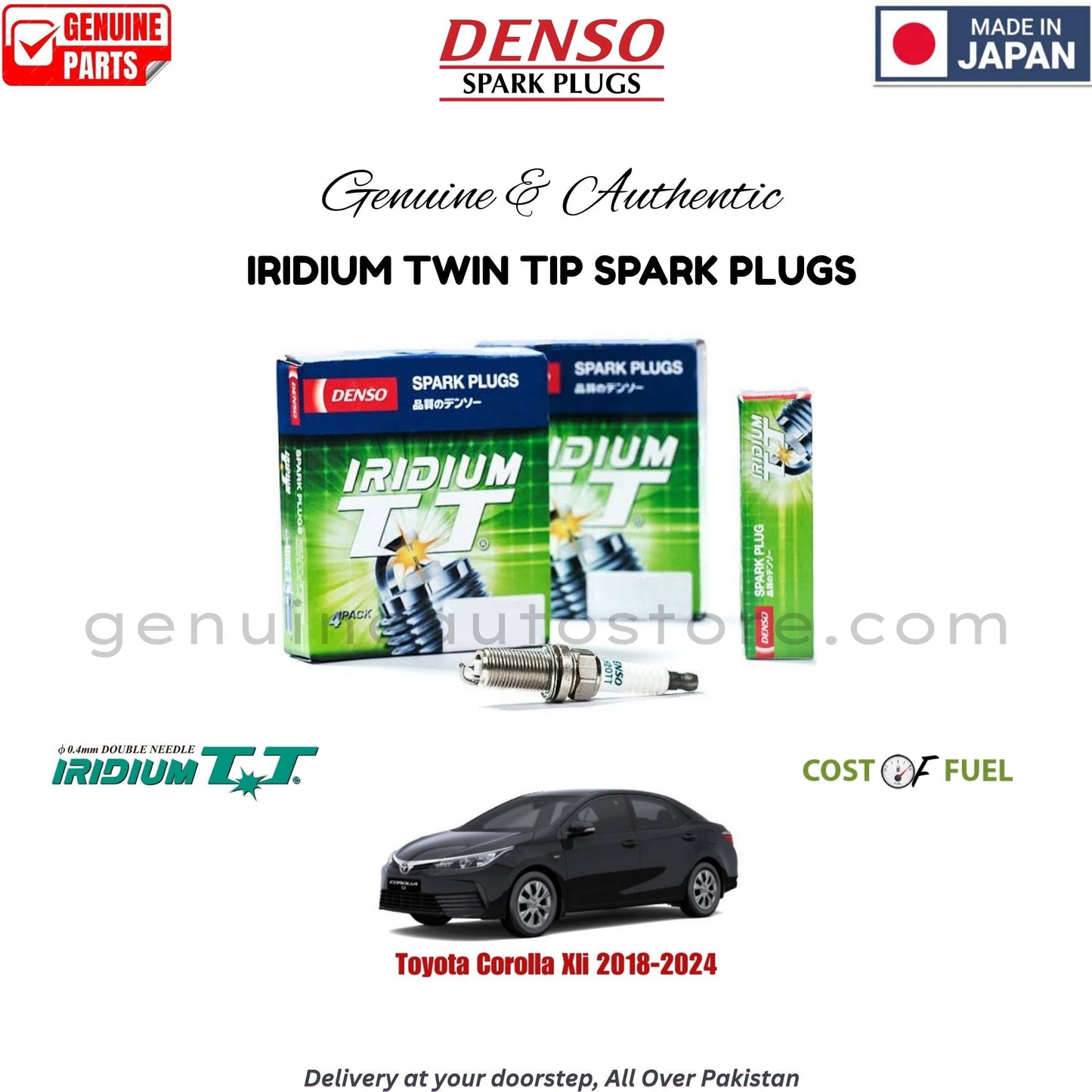 Toyota Corolla Xli 2018-2024 DENSO IRIDIUM TWIN TIP SPARK PLUG in Pakistan, 100% Genuine, Reliable, Best Price, Cash on Delivery Available