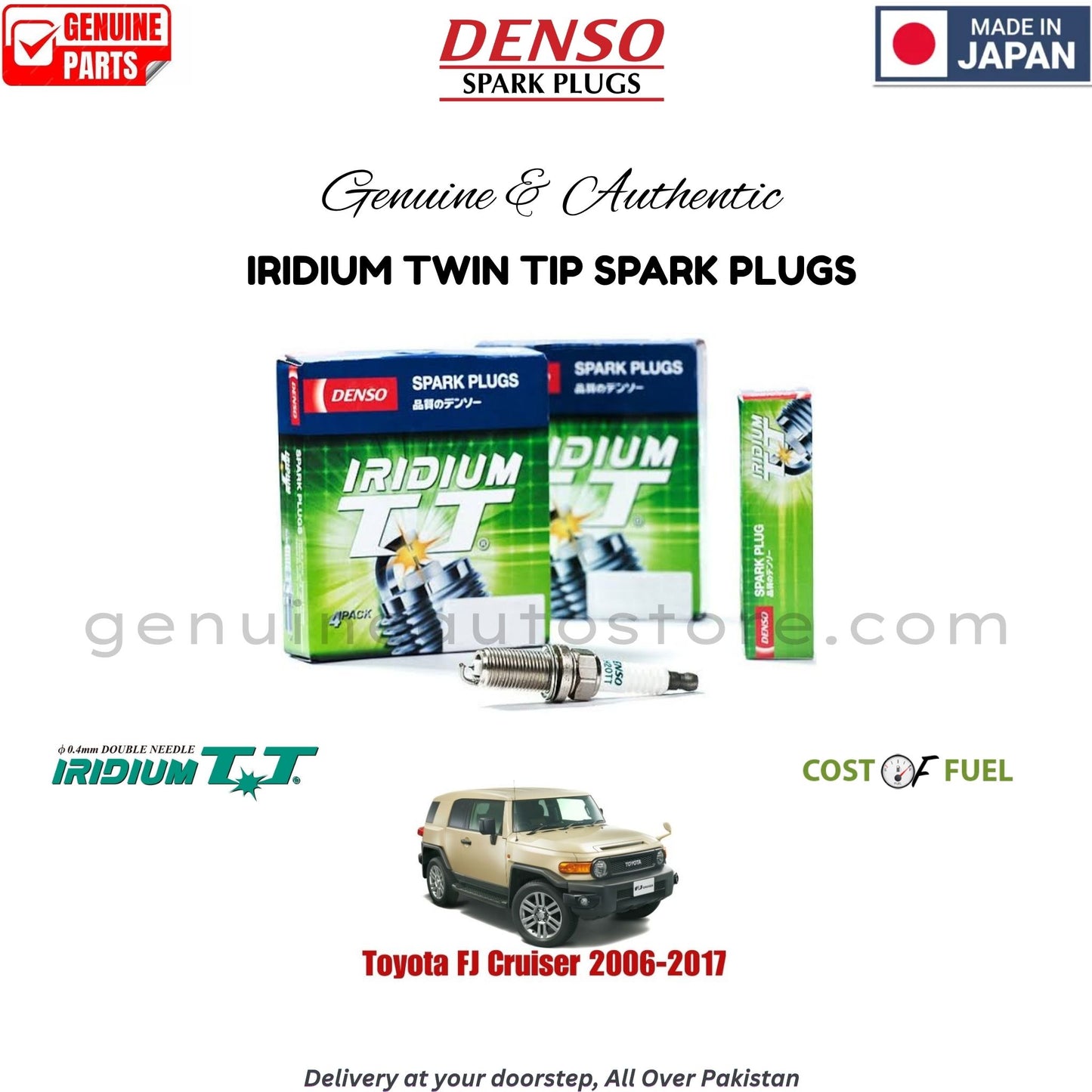 Toyota FJ Cruiser 2006-2017 DENSO IRIDIUM TWIN TIP SPARK PLUG in Pakistan, 100% Genuine, Reliable, Best Price, Cash on Delivery Available